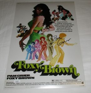 PAM GRIER SIGNED FOXY BROWN 12X18 MOVIE POSTER JSA COLLECTIBLE MEMORABILIA