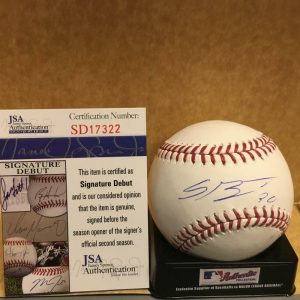 SOCRATES BRITO ARIZONA DIAMONDBACKS SIGNATURE DEBUT M.L. SIGNED BASEBALL JSA SD1 COLLECTIBLE MEMORABILIA