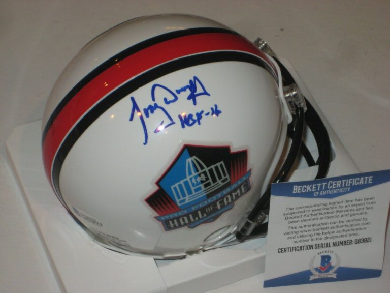 TONY DUNGY SIGNED HALL OF FAME MINI-HELMET W/ BECKETT COA & HOF INSCRIPTION COLLECTIBLE MEMORABILIA