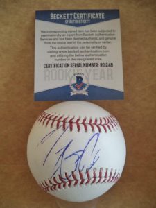 TYLER GAFFNEY PIRATES/PATRIOTS ROOKIE YEAR SIGNED M.L BASEBALL BECKETT R01248 COLLECTIBLE MEMORABILIA