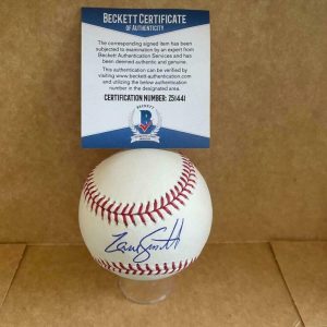 ZANE SMITH PIRATES/BRAVES SIGNED AUTOGRAPHED M.L. BASEBALL BECKETT Z51441