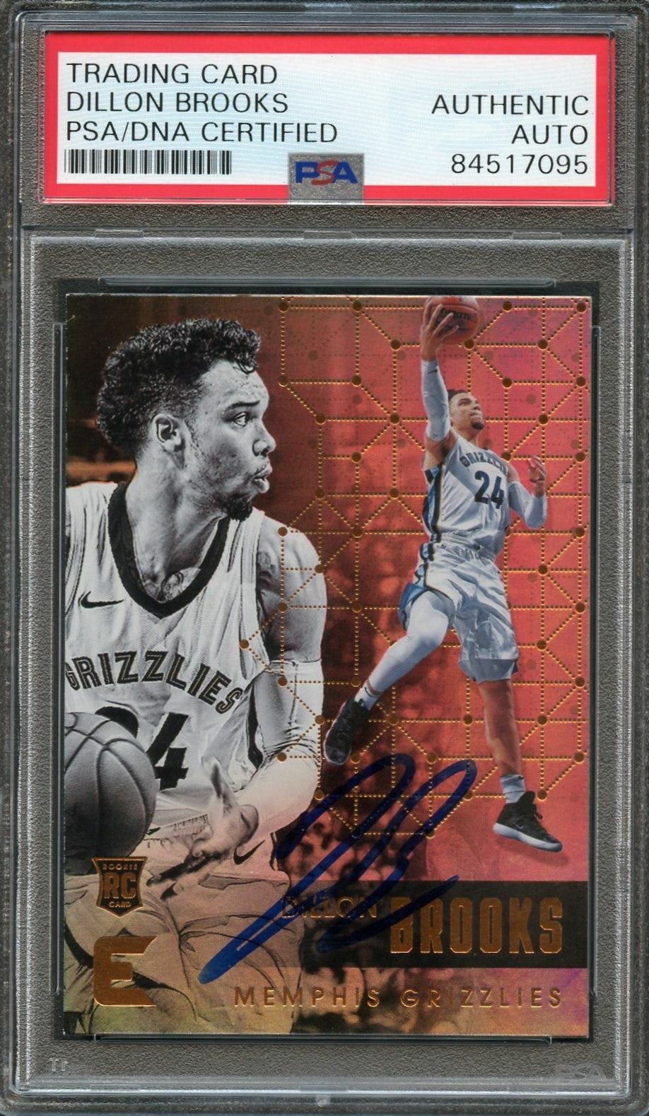 2017-18 Panini Essentials #169 Dillon Brooks Signed Card AUTO PSA Slabbed RC Gri