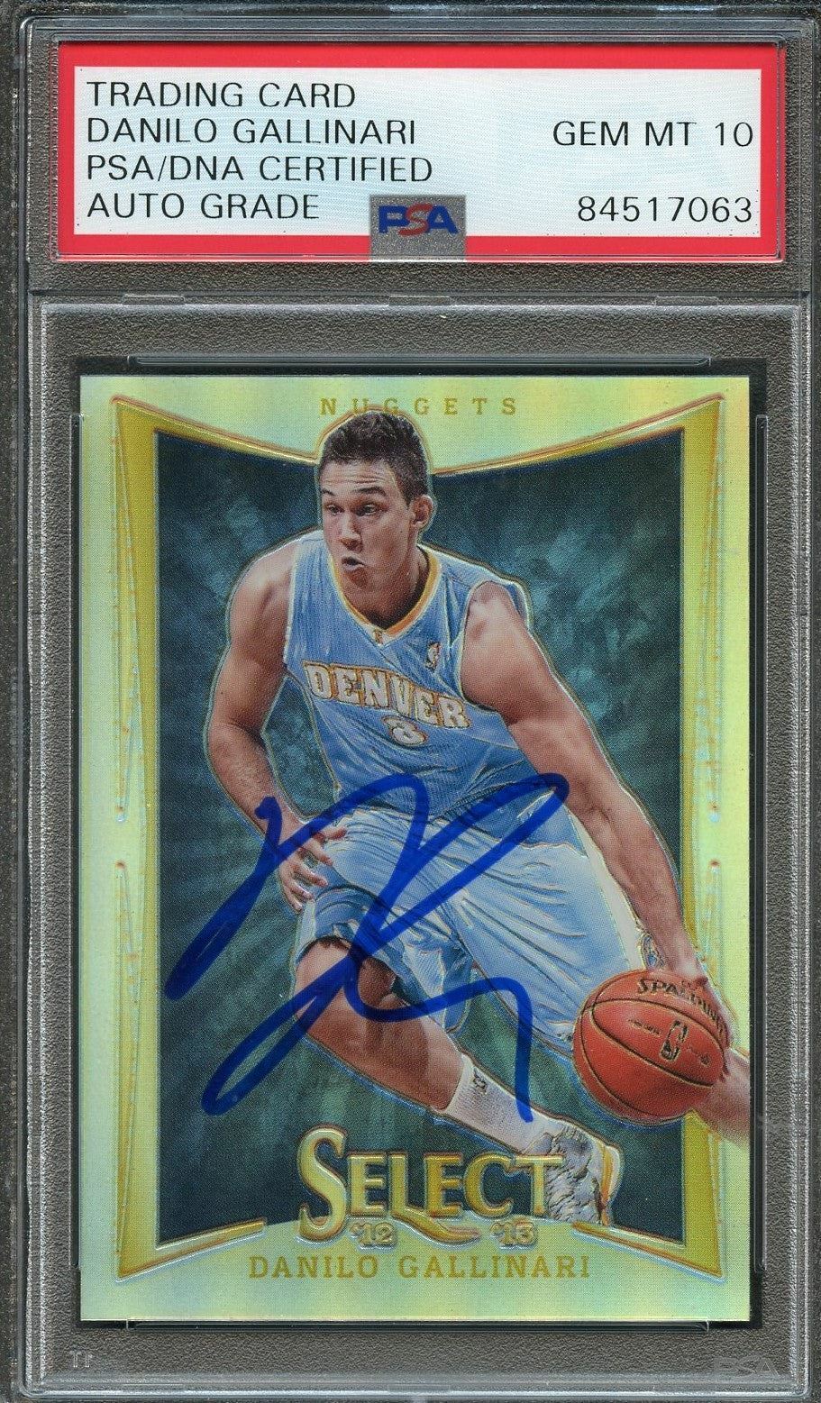 2012-13 Select Basketball Silver #31 Danilo Gallinari Signed AUTO 10 PSA Slabbed