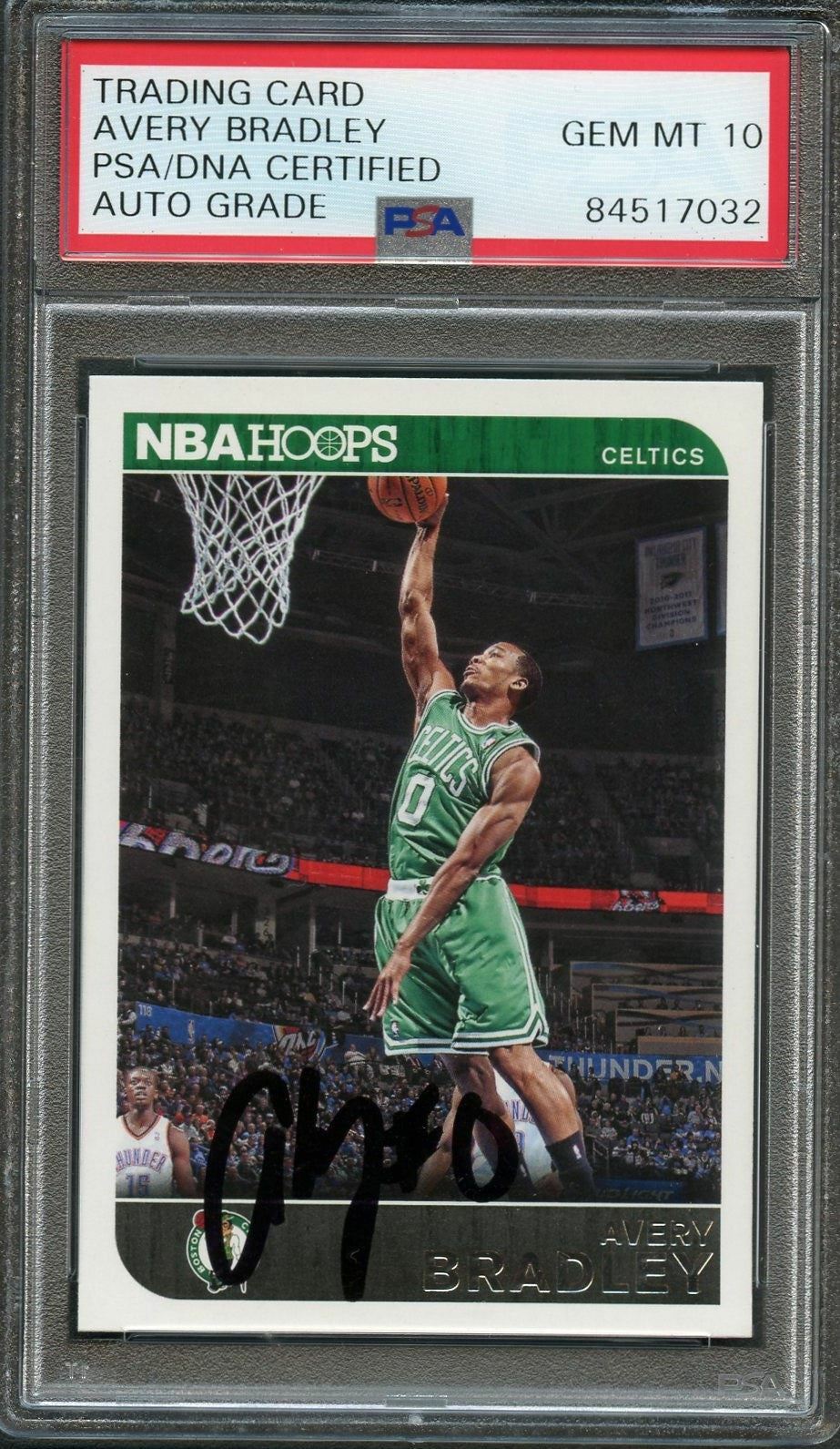 2014-15 NBA Hoops #221 Avery Bradley Signed Card AUTO 10 PSA/DNA Slabbed Celtics