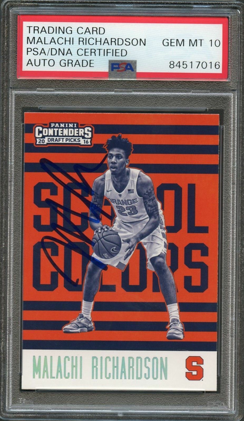 2016-17 Contenders Draft Picks School Colors #20 Malachi Richardson Signed Card