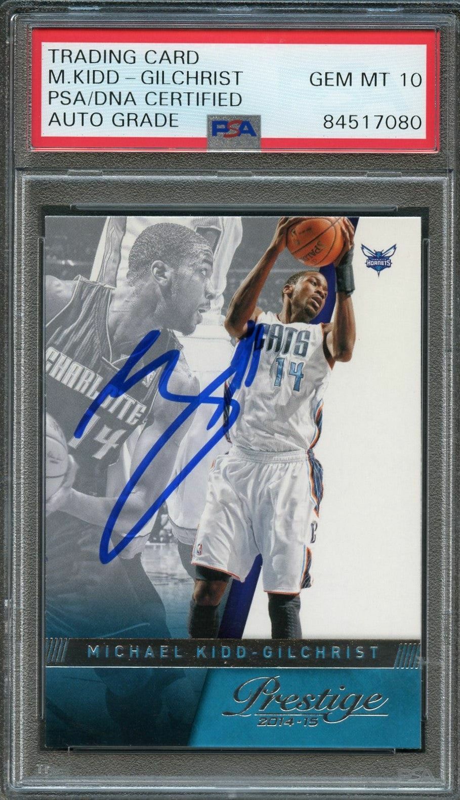 2014-15 Panini Prestige #154 Michael Kidd-Gilchrist Signed Card AUTO 10 PSA Slab