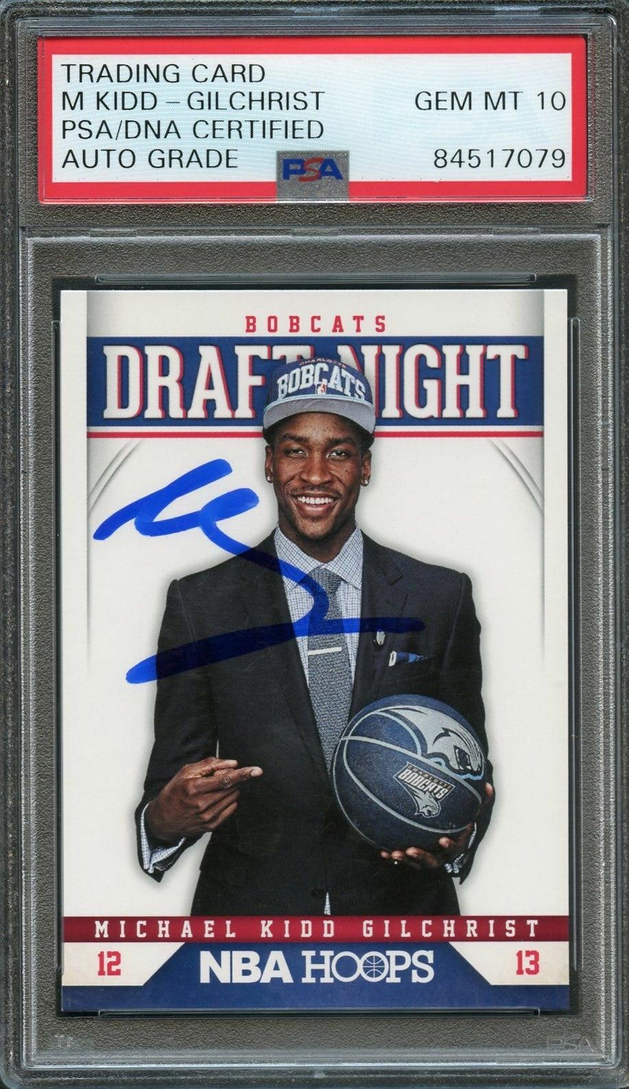 2012-13 NBA Hoops Draft Night #2 Michael Kidd-Gilchrist Signed Card AUTO 10 PSA