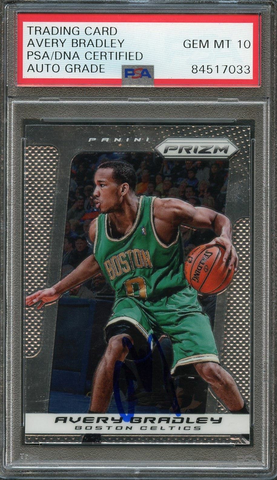 2013-14 Panini Prizm #119 Avery Bradley Signed Card AUTO 10 PSA/DNA Slabbed Celt