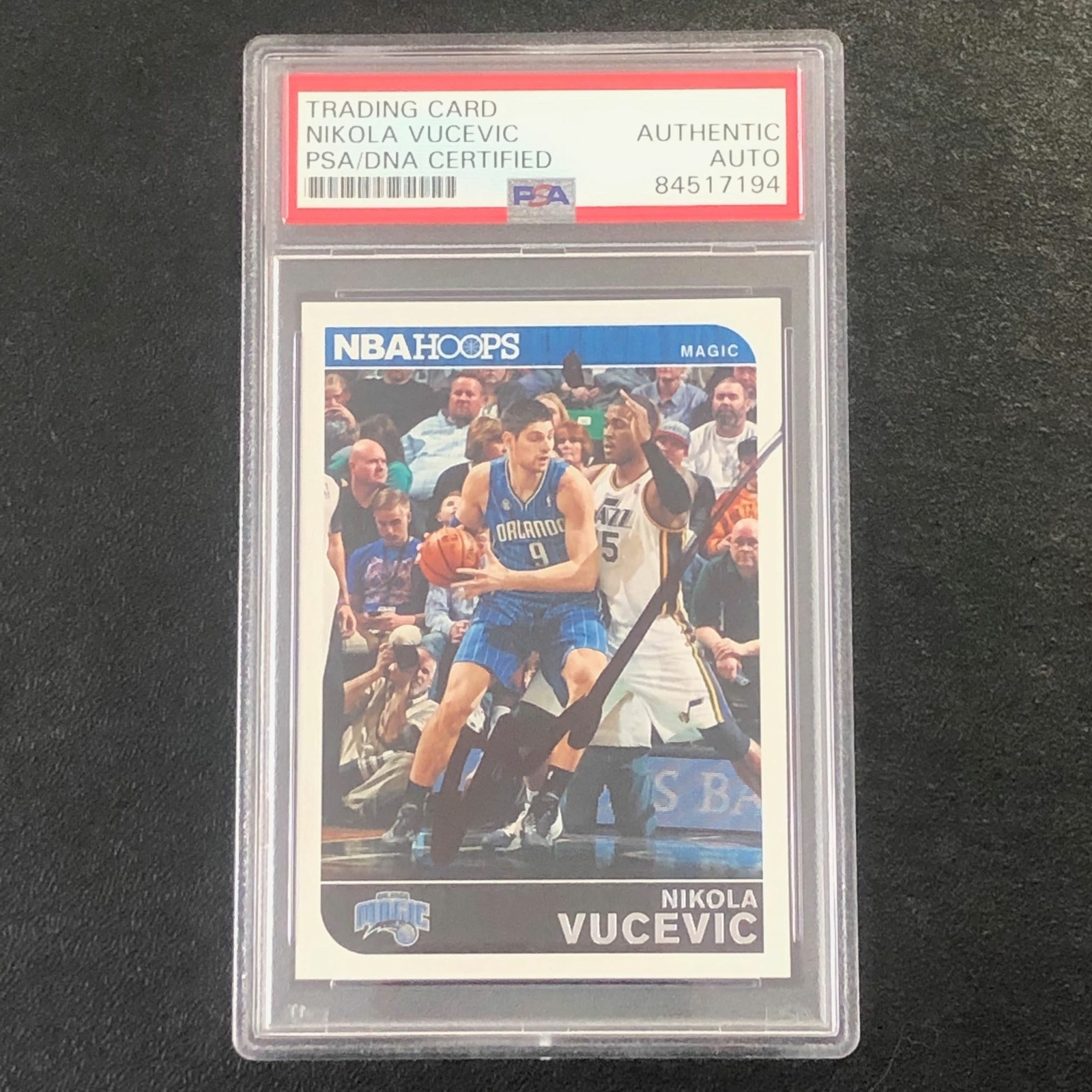 2017-18 NBA Hoops #117 Nikola Vucevic Signed Card AUTO PSA Slabbed Magic