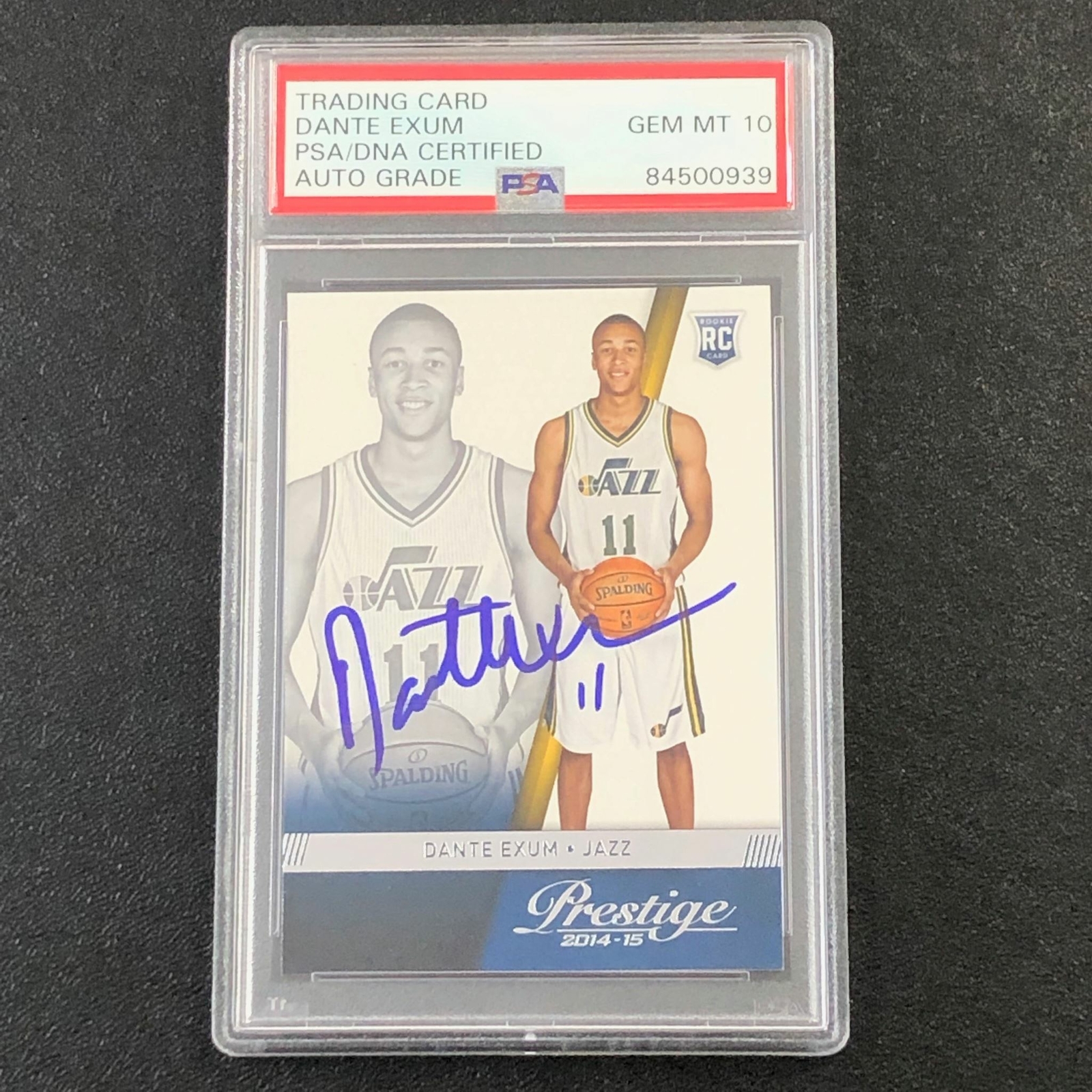 2014-15 Panini Prestige #165 Dante Exum Signed Card AUTO 10 PSA Slabbed Jazz