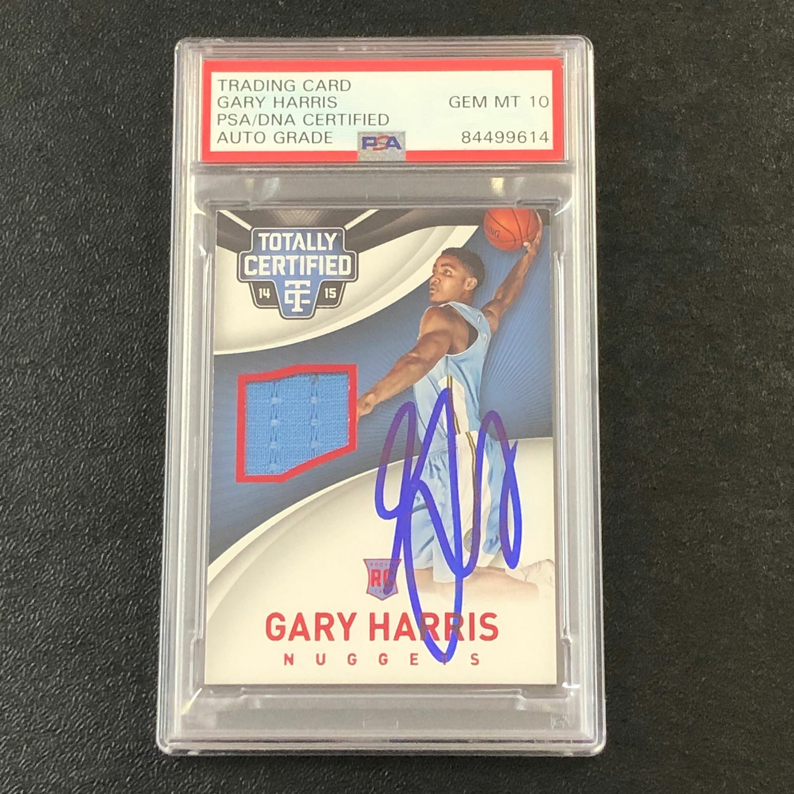 2014-15 Totally Certified Jerseys #93 Gary Harris Signed AUTO 10 PSA Slabbed RC