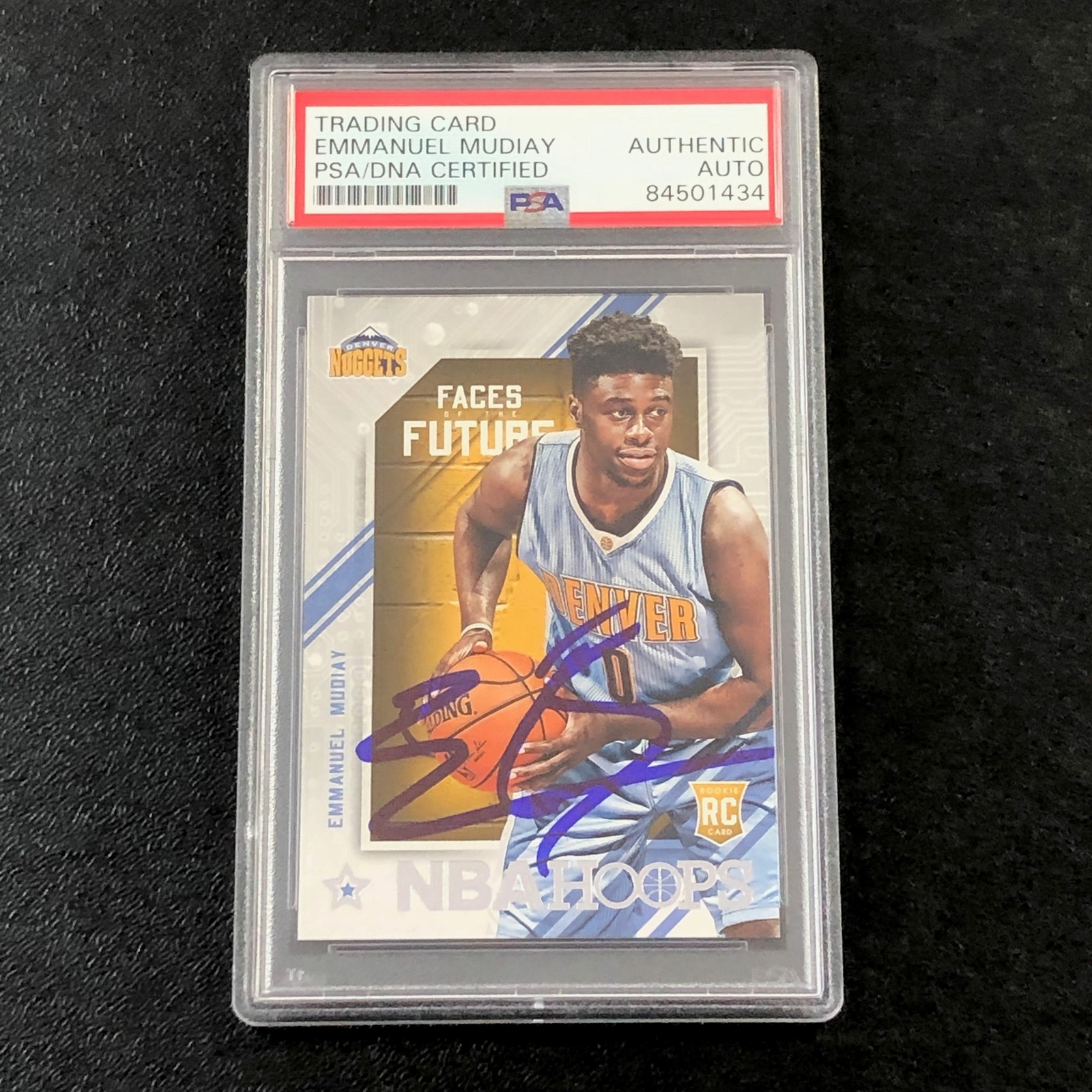 2015-16 NBA Hoops Faces of the Future #9 Emmanuel Mudiay Signed Rookie Card AUTO