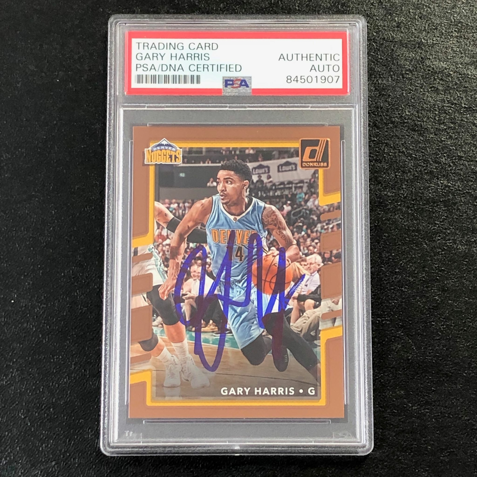 2017-18 Donruss #36 Gary Harris signed Auto Card PSA/DNA Slabbed Nuggets
