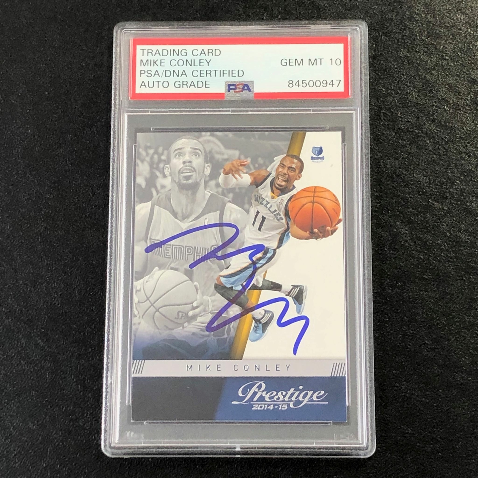 2014-15 Panini Prestige #137 Mike Conley signed Card Auto 10 PSA Slabbed Grizzli