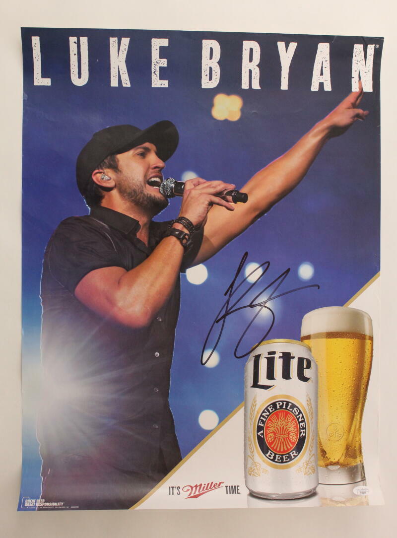 LUKE BRYAN SIGNED AUTOGRAPH 18X24 CONCERT TOUR POSTER - MILLER LIGHT W/ JSA