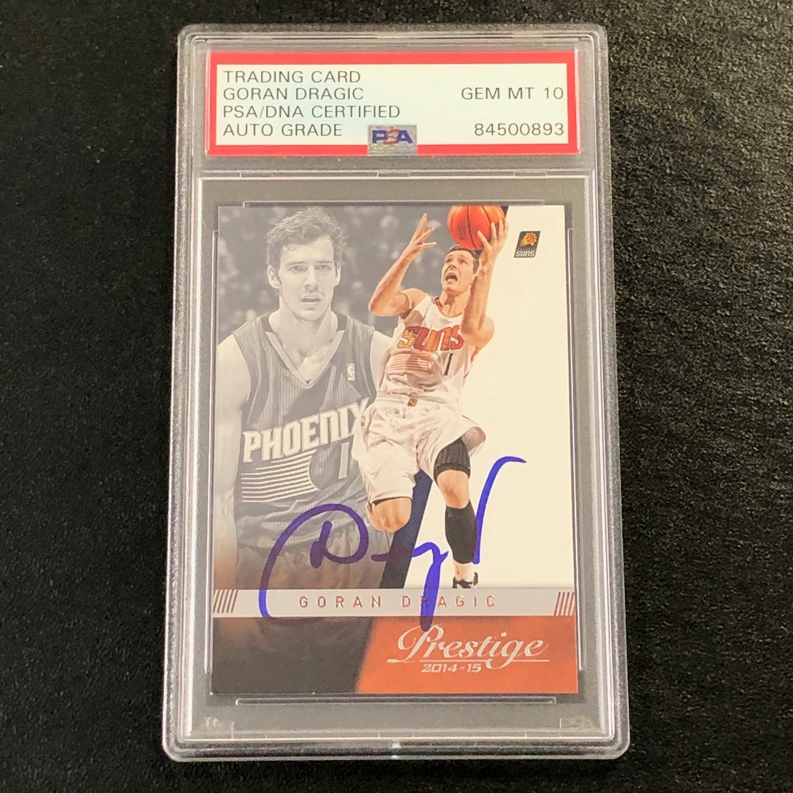 2014-15 Panini Prestige #90 Goran Dragic Signed Card AUTO 10 PSA/DNA Slabbed Sun