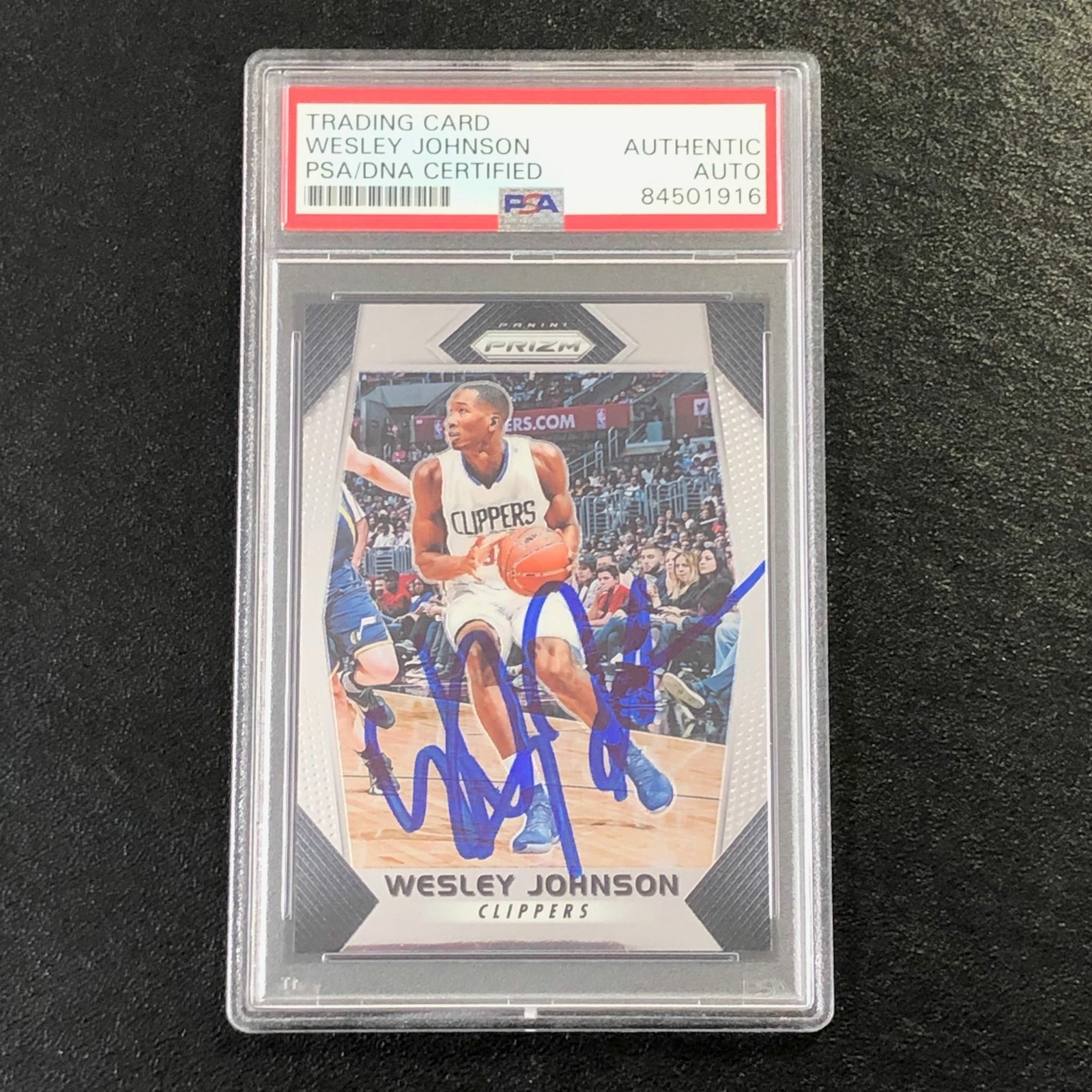 2017-18 Panini Prizm #213 Wesley Johnson Signed Card Autographed PSA Slabbed Cli