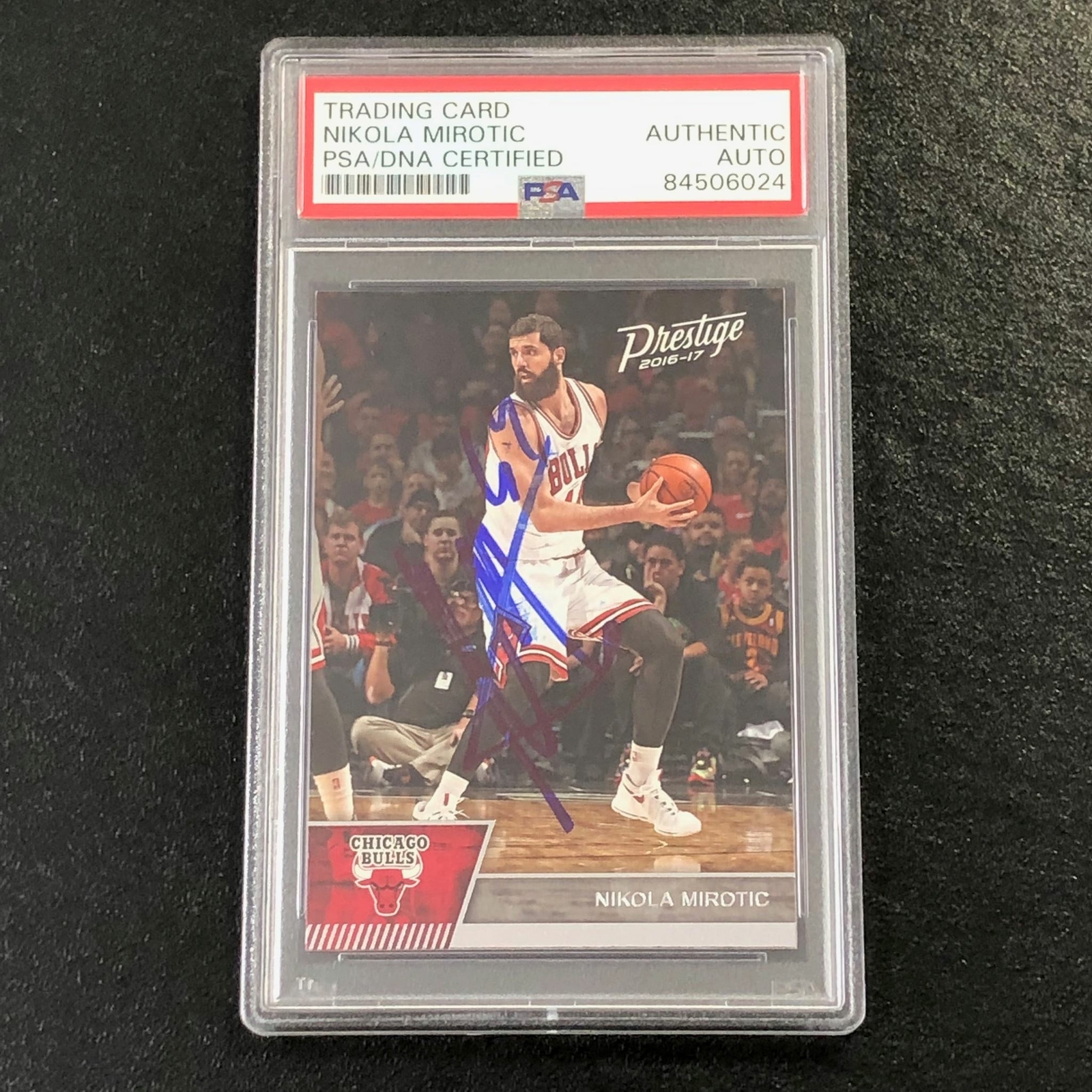 2016-17 Panini Prestige #123 Nikola Mirotic Signed Card AUTO PSA Slabbed Bulls