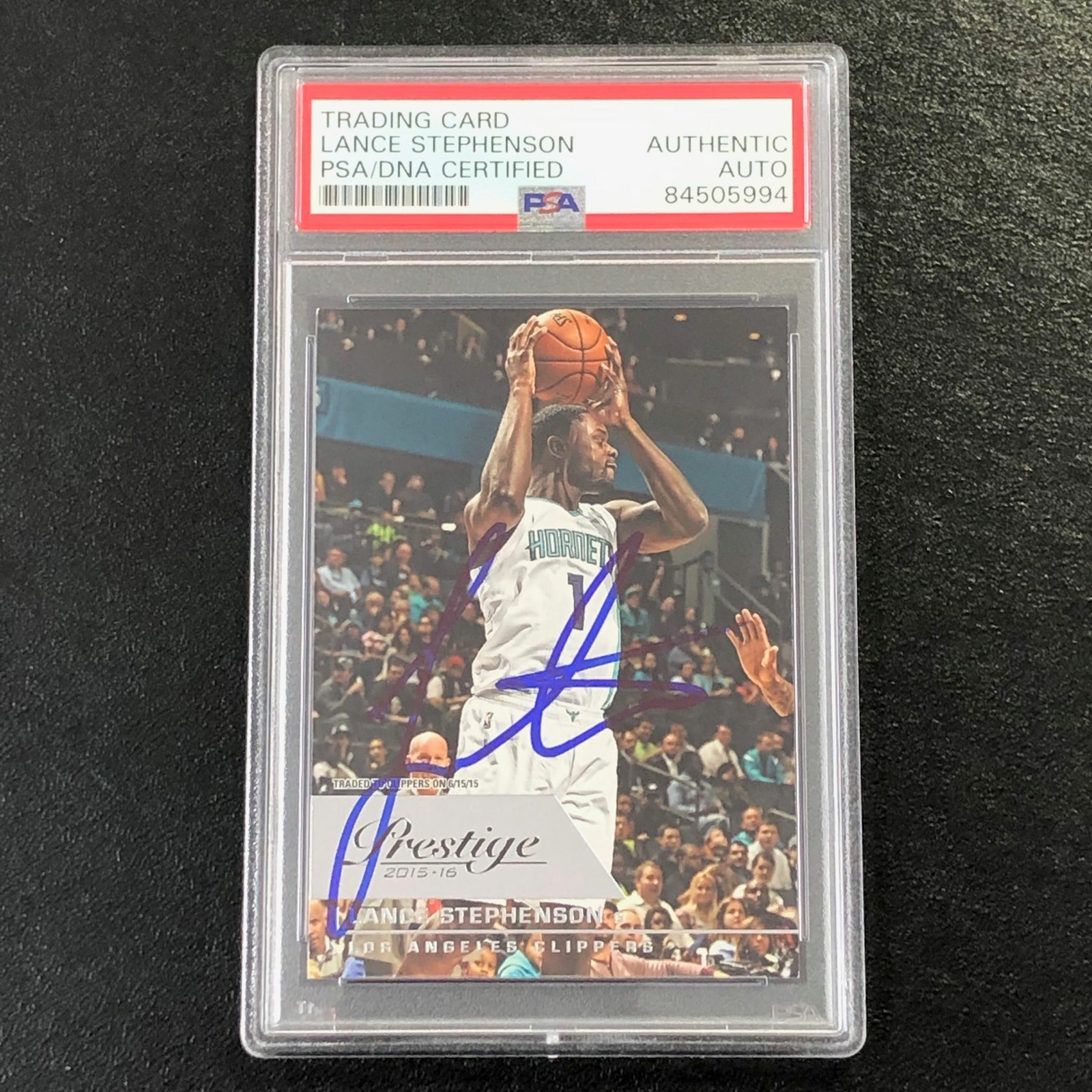 2015-16 Panini Prestige #165 Lance Stephenson Signed Card AUTO PSA Slabbed Horne