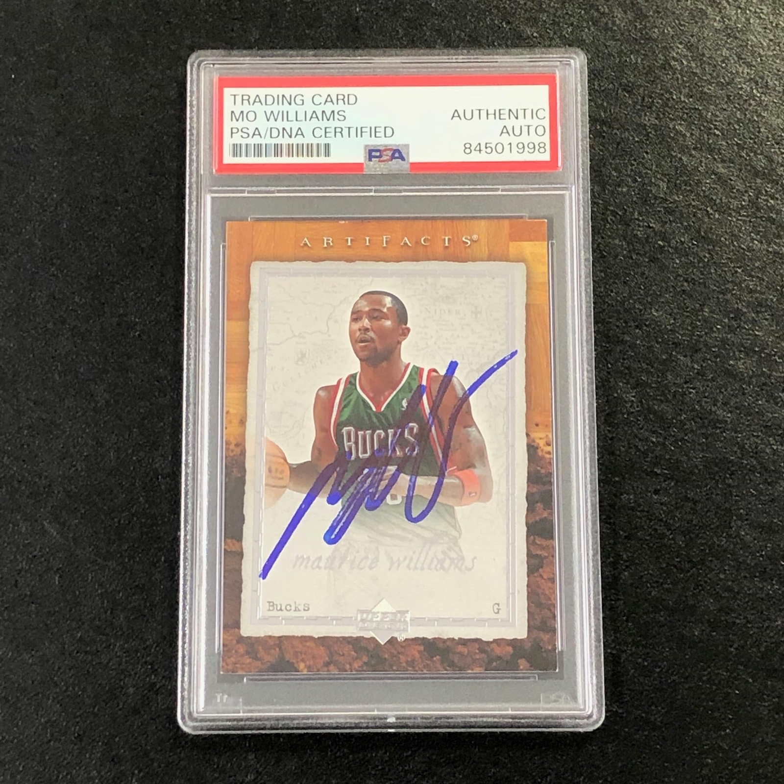 2007-08 ARTIFACTS BASKETBALL #52 MAURICE MO WILLIAMS SIGNED CARD AUTO PSA SLABBE COLLECTIBLE MEMORABILIA