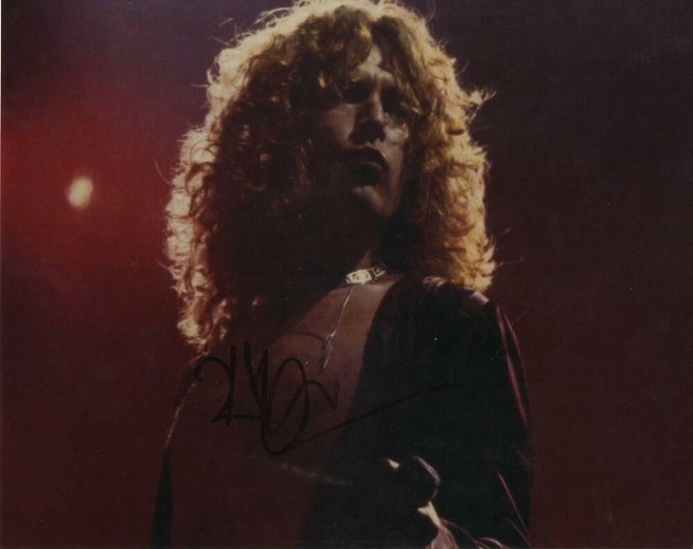 ROBERT PLANT SIGNED AUTOGRAPH 8X10 PHOTO - YOUNG LED ZEPPELIN ICON W/ JSA LOA