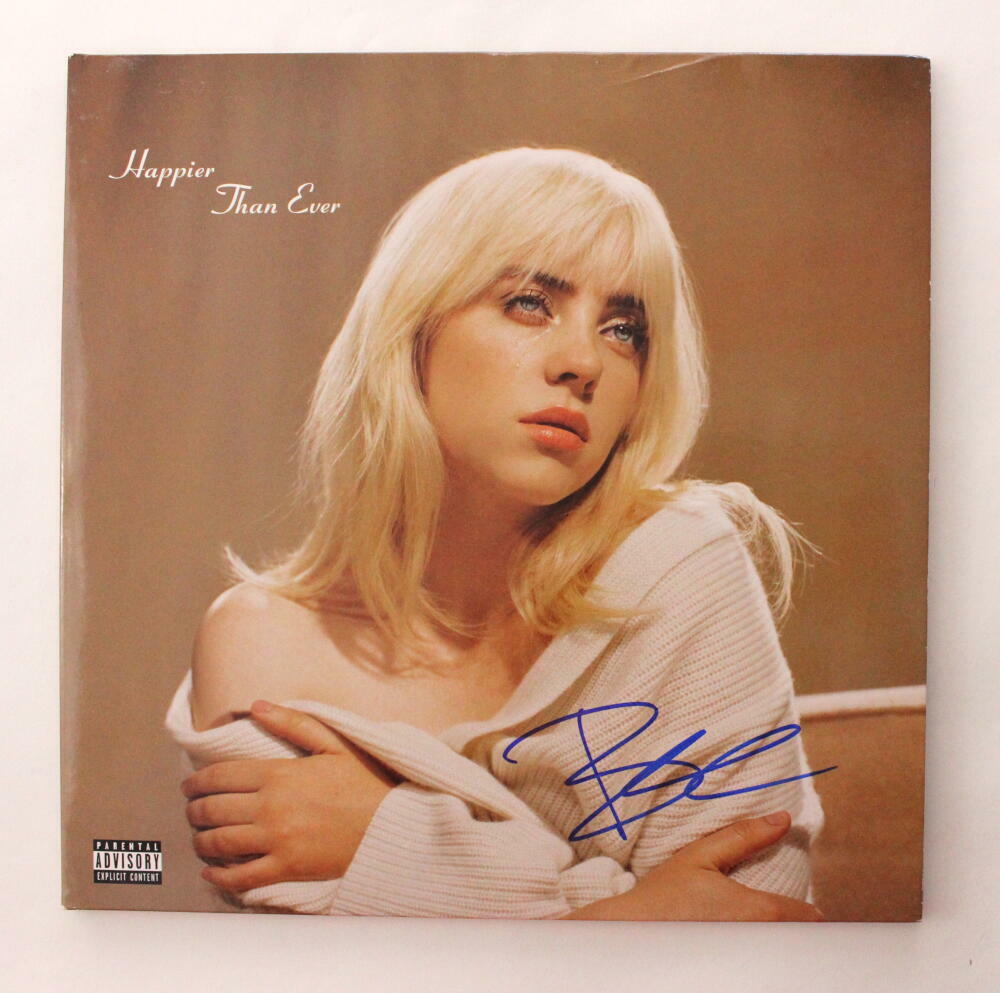 BILLIE EILISH SIGNED AUTOGRAPH ALBUM VINYL RECORD - HAPPIER THAN EVER RARE! JSA