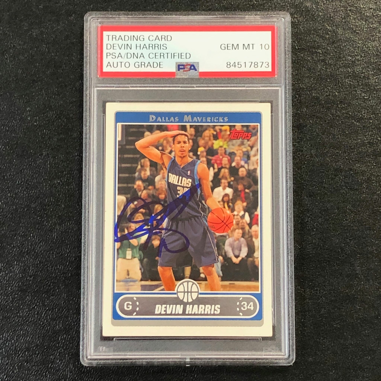 2006-07 Topps #166 Devin Harris Signed Card AUTO 10 PSA Slabbed Mavericks