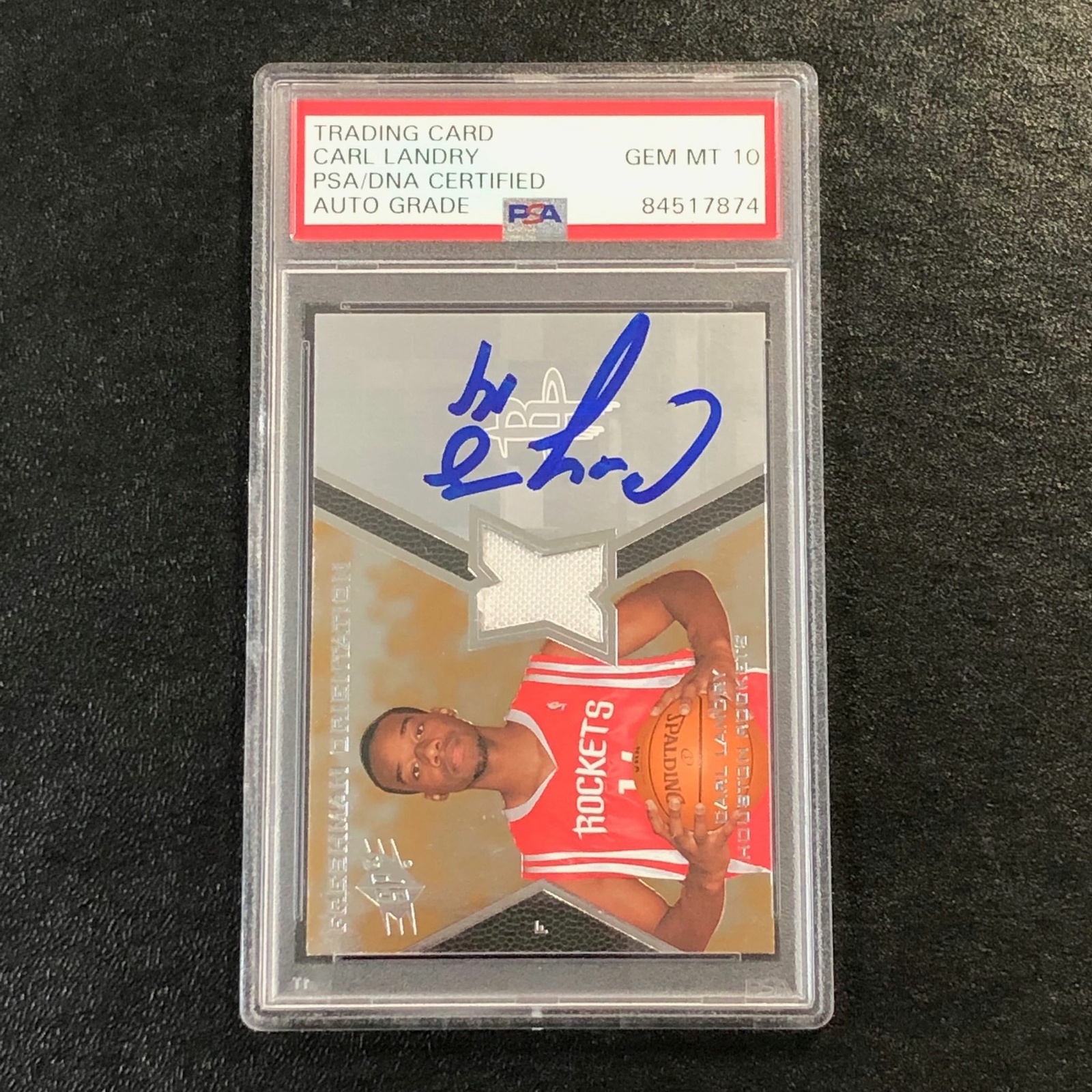 2007-08 SPx Freshman Orientation #CL Carl Landry Signed Relic Card AUTO 10 PSA/D