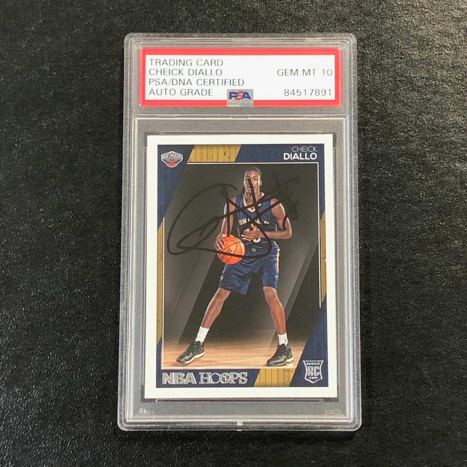 2016-17 NBA Hoops #289 Cheick Diallo Signed Card AUTO 10 PSA Slabbed RC Pelicans