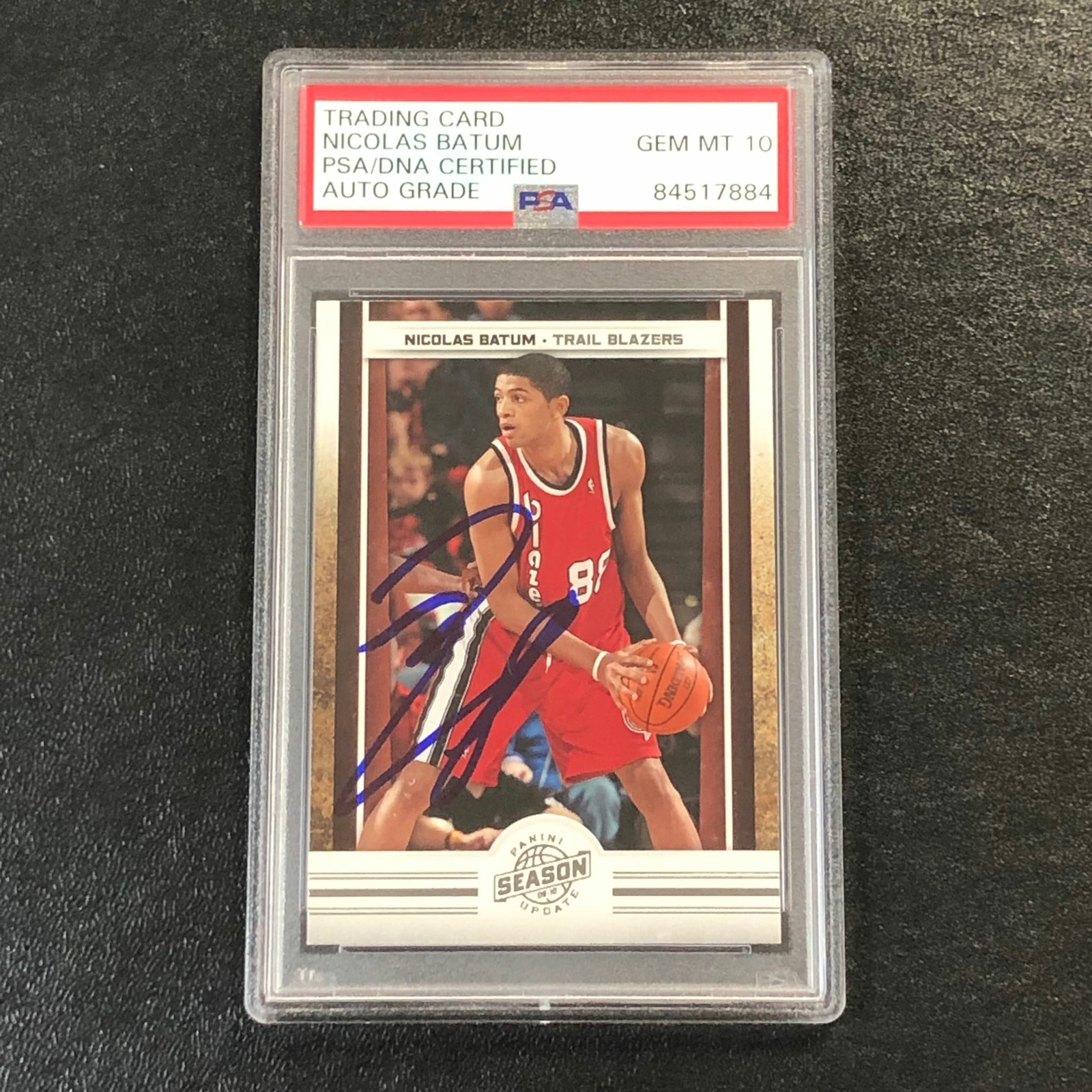 2009-10 Panini Season Update #118 Nicolas Batum Signed Card AUTO 10 PSA Slabbed