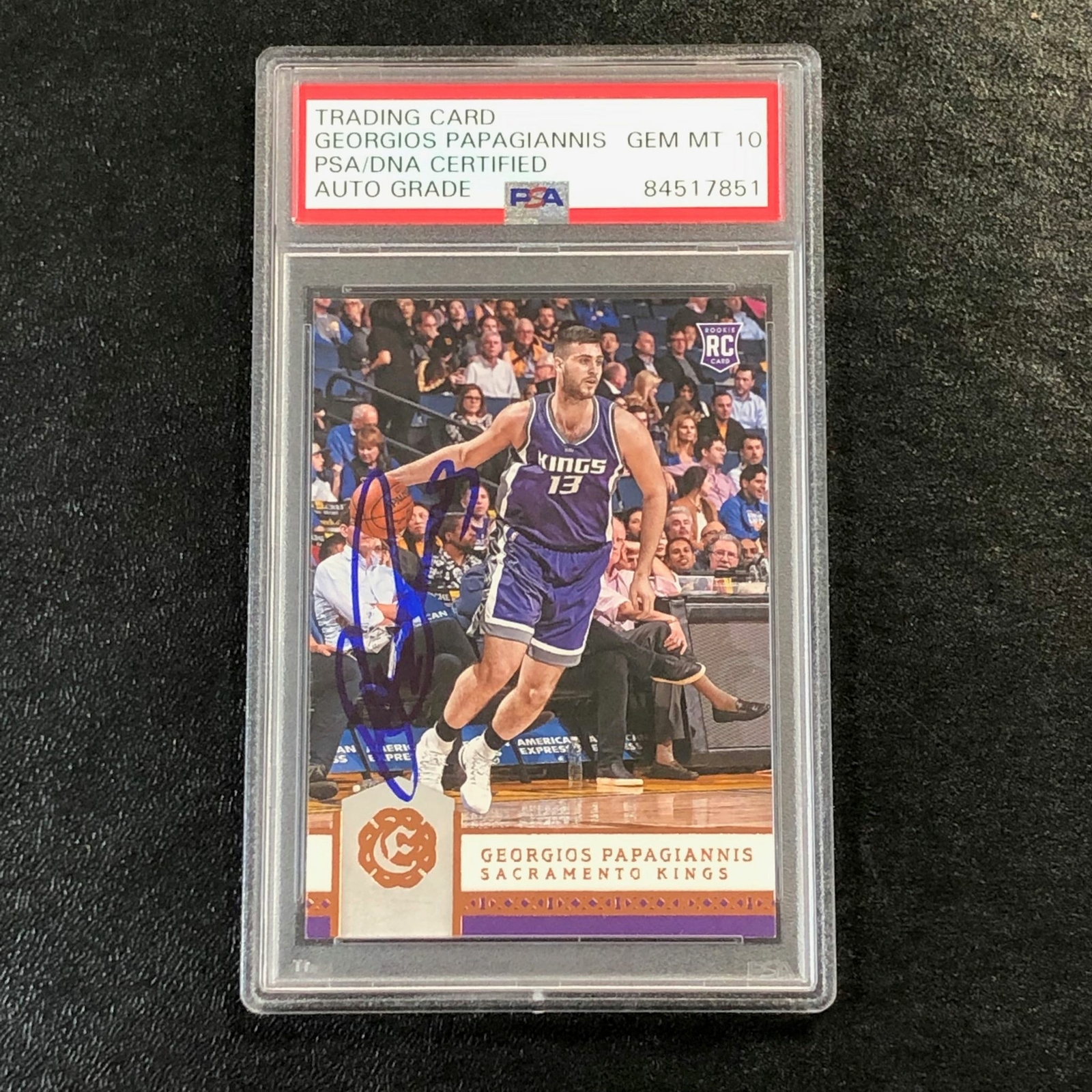 2016-17 Panini Excalibur #156 Georgios Papagiannis Signed Card AUTO 10 PSA Slabb