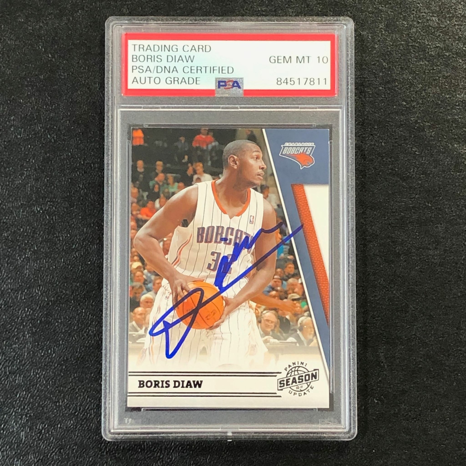 2010-11 Panini Season Update #74 Boris Diaw Signed Card AUTO 10 PSA Slabbed Bobc