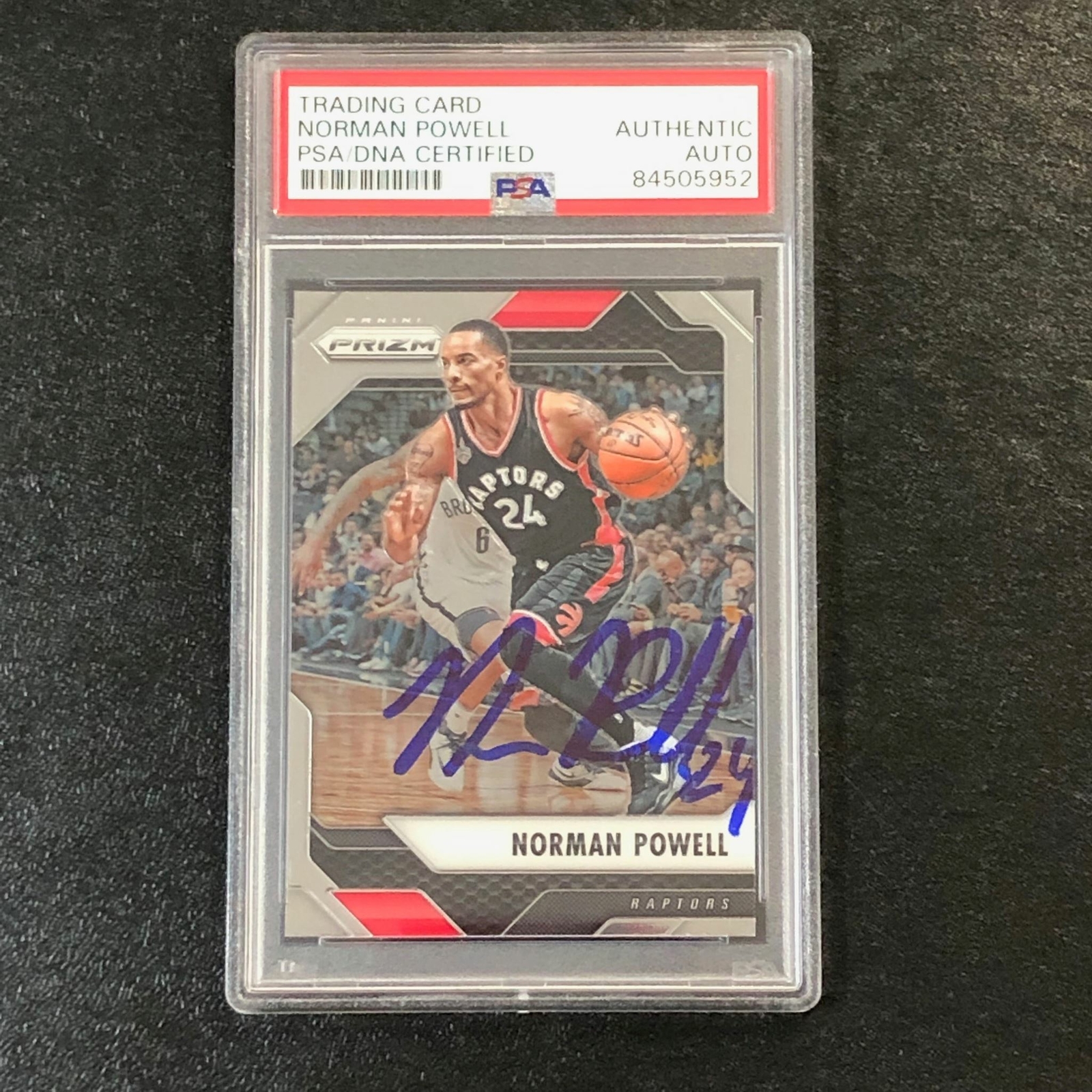 2016-17 Panini Prizm #217 Norman Powell Signed Card AUTO PSA Slabbed Raptors