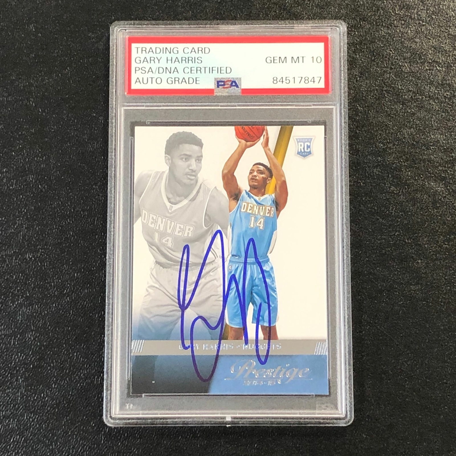2014 Panini Prestige #177 Gary Harris signed Auto 10 Card PSA/DNA Slabbed RC Nug