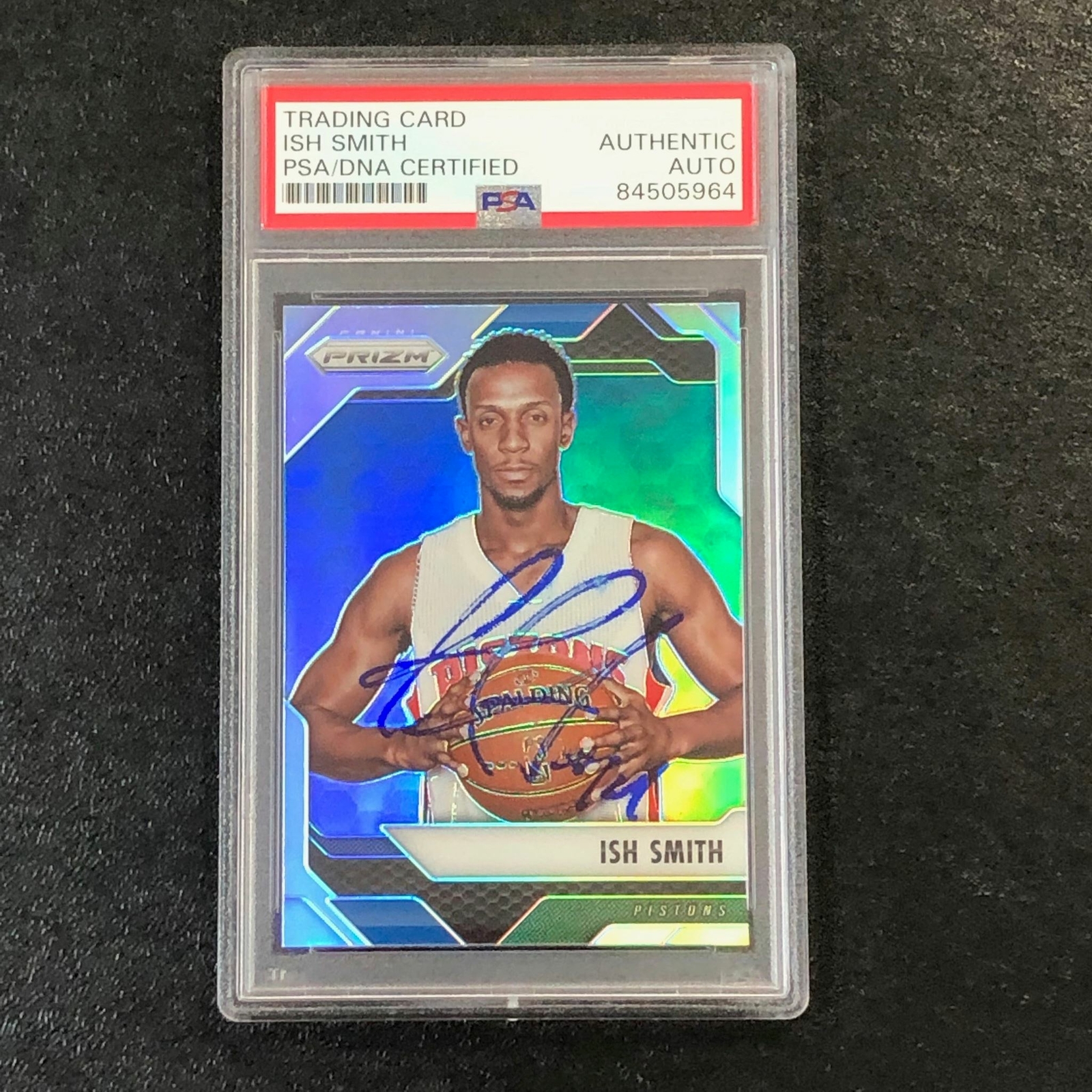 2016-17 Panini Prizm Silver #207 Ish Smith Signed Card AUTO PSA Slabbed Pistons