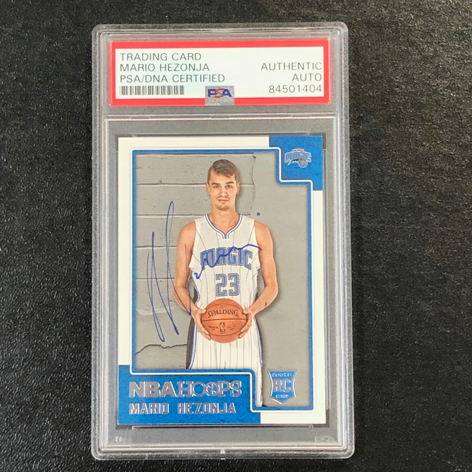 2015-16 NBA Hoops #285 Mario Hezonja Signed Rookie Card AUTO PSA/DNA Slabbed RC