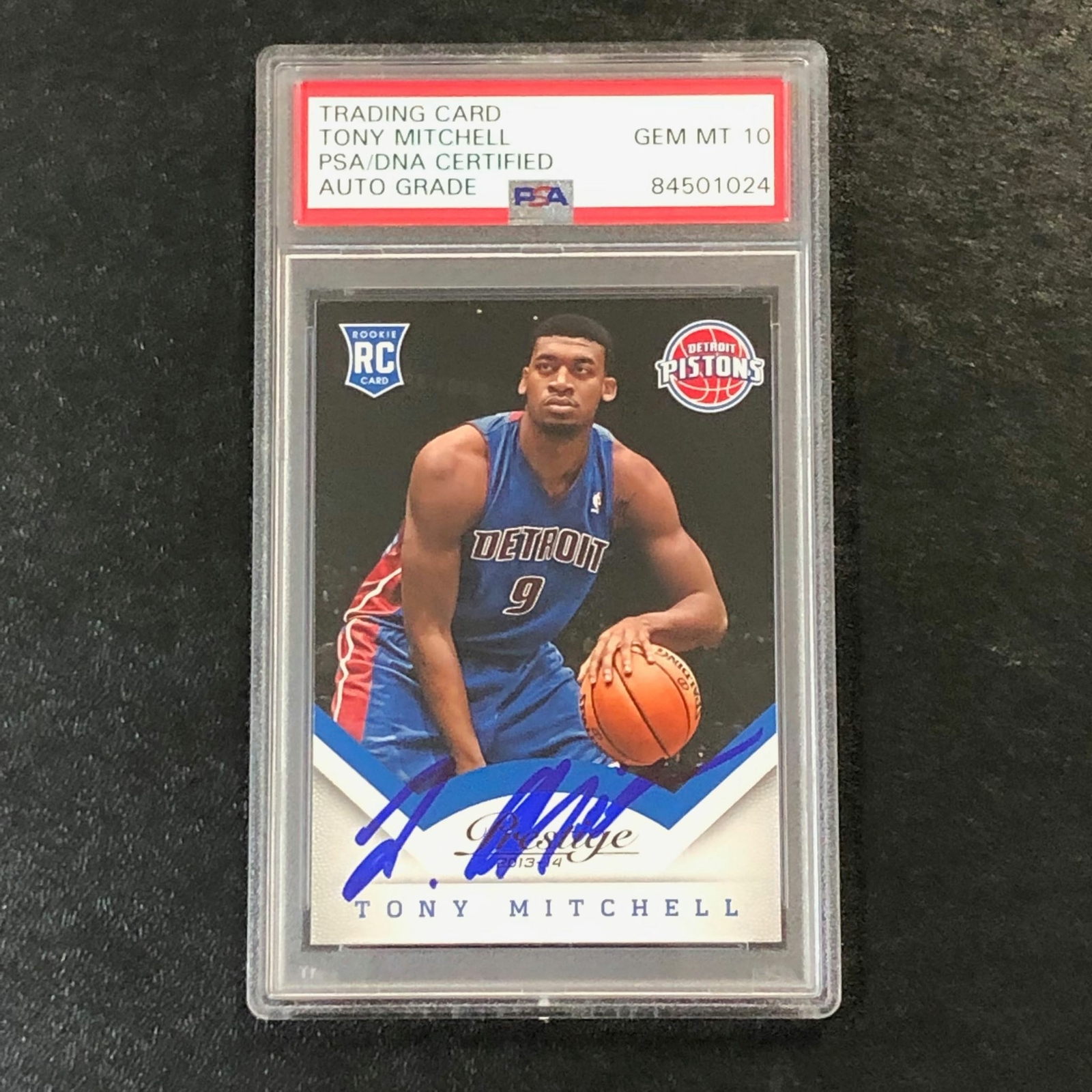 2013-14 Panini Prestige #196 Tony Mitchell Signed Card AUTO 10 PSA Slabbed RC Pi