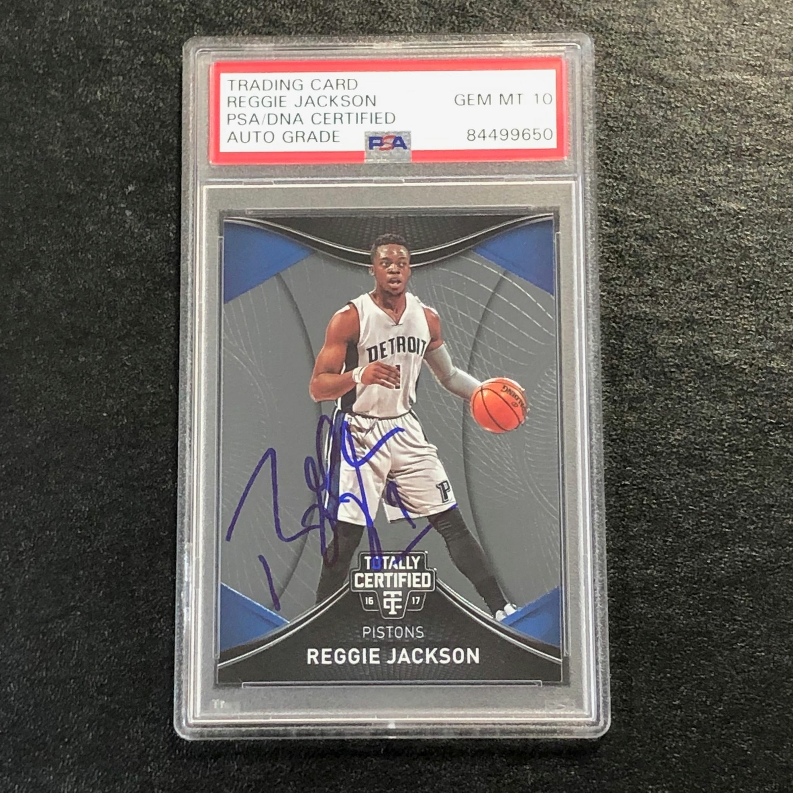 2016-17 Totally Certified #54 Reggie Jackson Signed Card Auto 10 PSA/DNA Slabbed