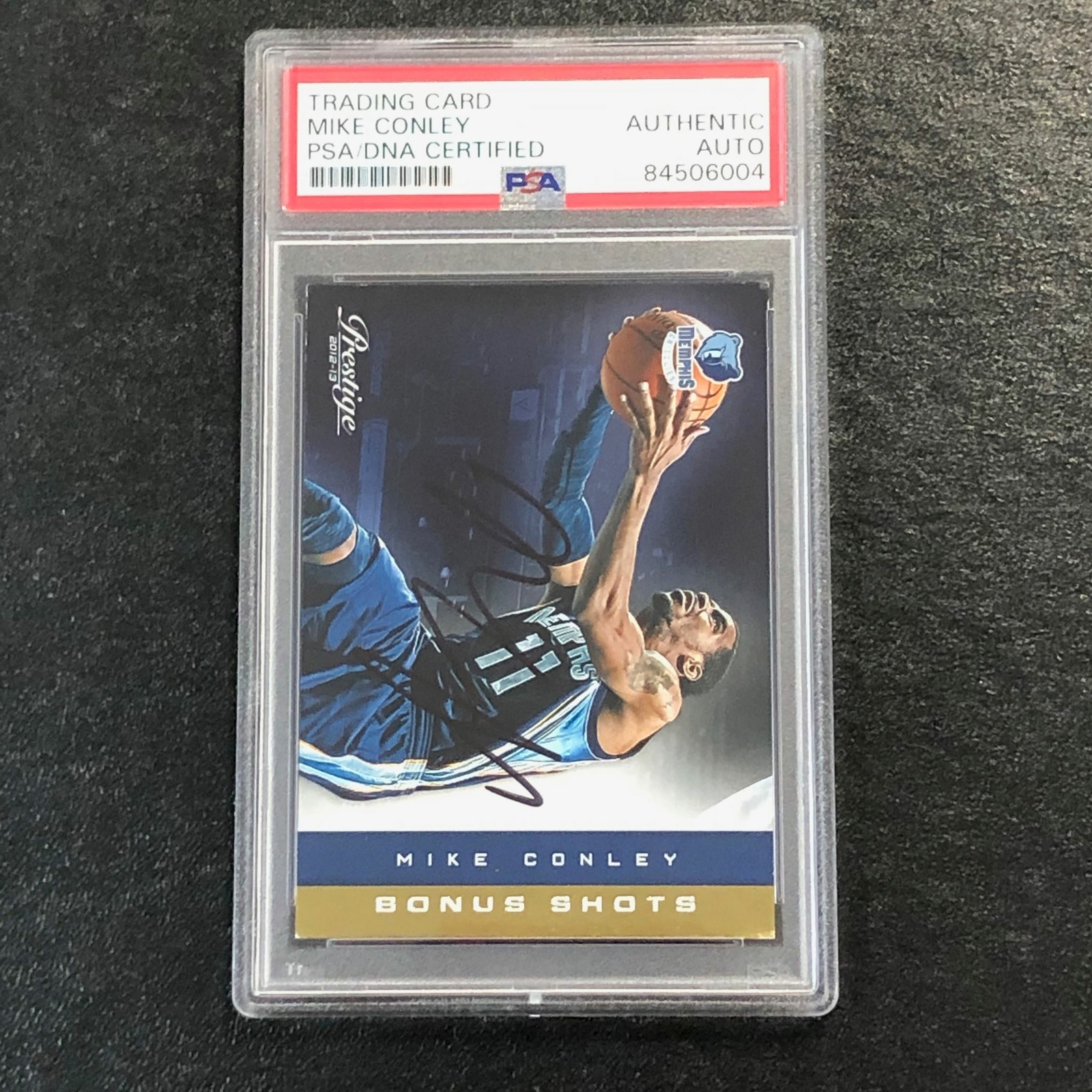 2012-13 Panini Prestige Bonus Shots #28 Mike Conley signed Auto Card PSA/DNA Sla