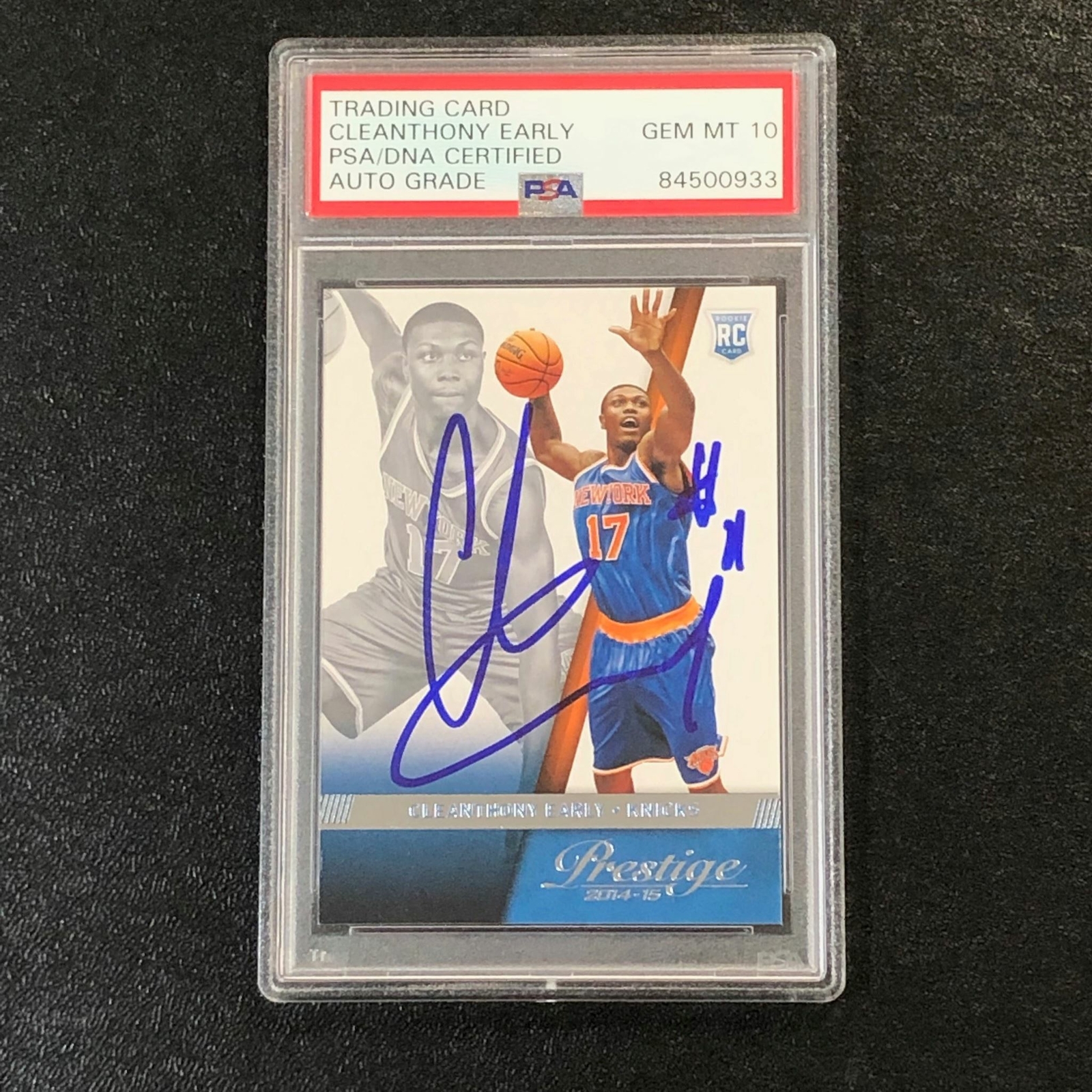 2014-15 Panini Prestige #189 CLEANTHONY EARLY Signed AUTO 10 PSA Slabbed RC Knic