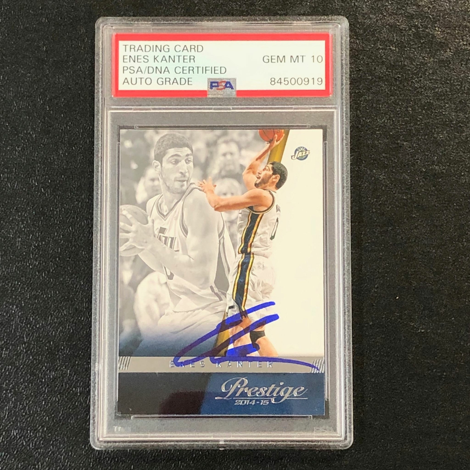 2014-15 Panini Prestige #10 Enes Kanter Signed AUTO 10 PSA Slabbed Jazz