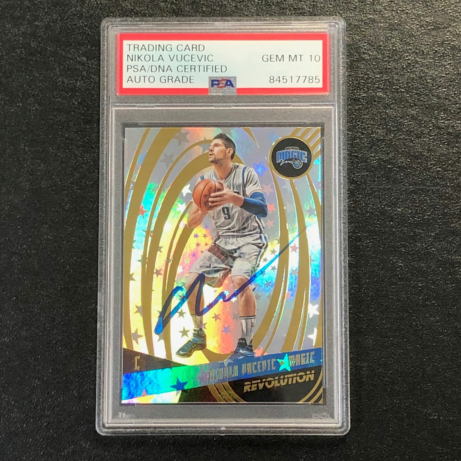 2016-17 Panini Revolution #93 Nikola Vucevic Signed Card AUTO 10 PSA Slabbed Mag
