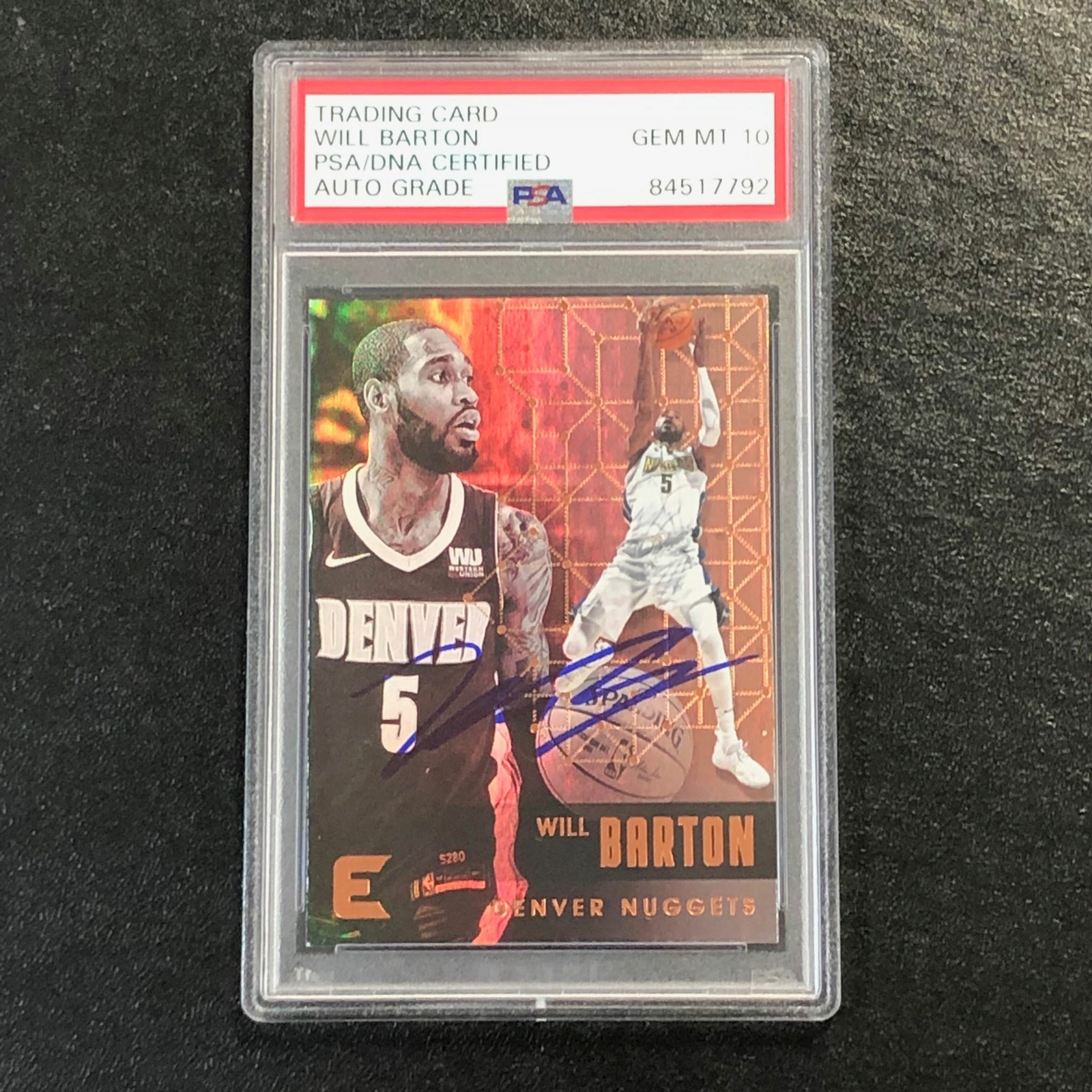 2017-18 Panini Essentials #168 Will Barton Signed Card AUTO 10 PSA Slabbed Nugge