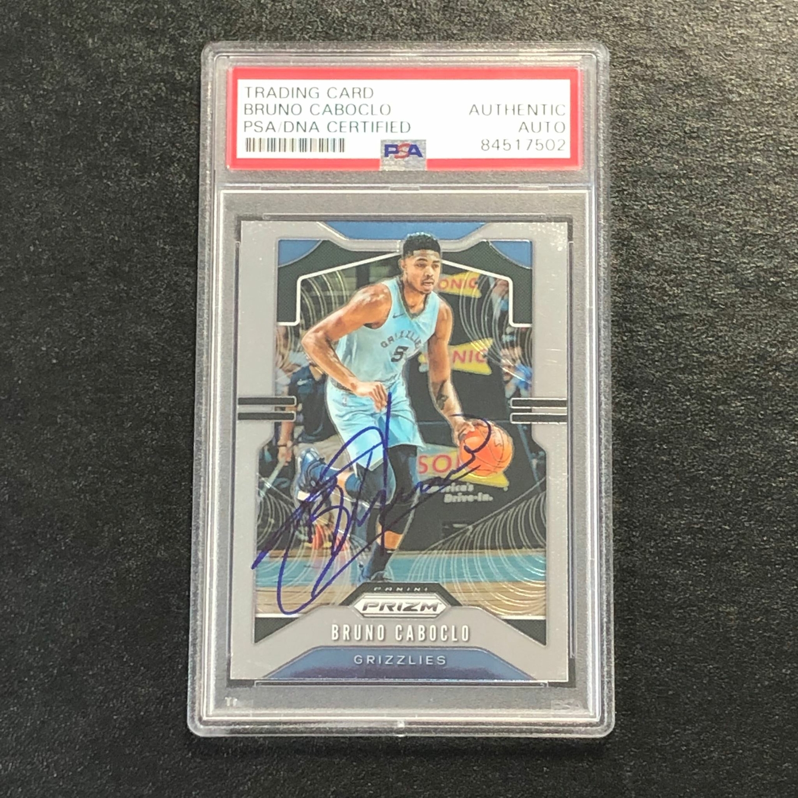 2019-20 Panini Prizm #143 Bruno Caboclo Signed Card AUTO PSA/DNA Slabbed Grizzli