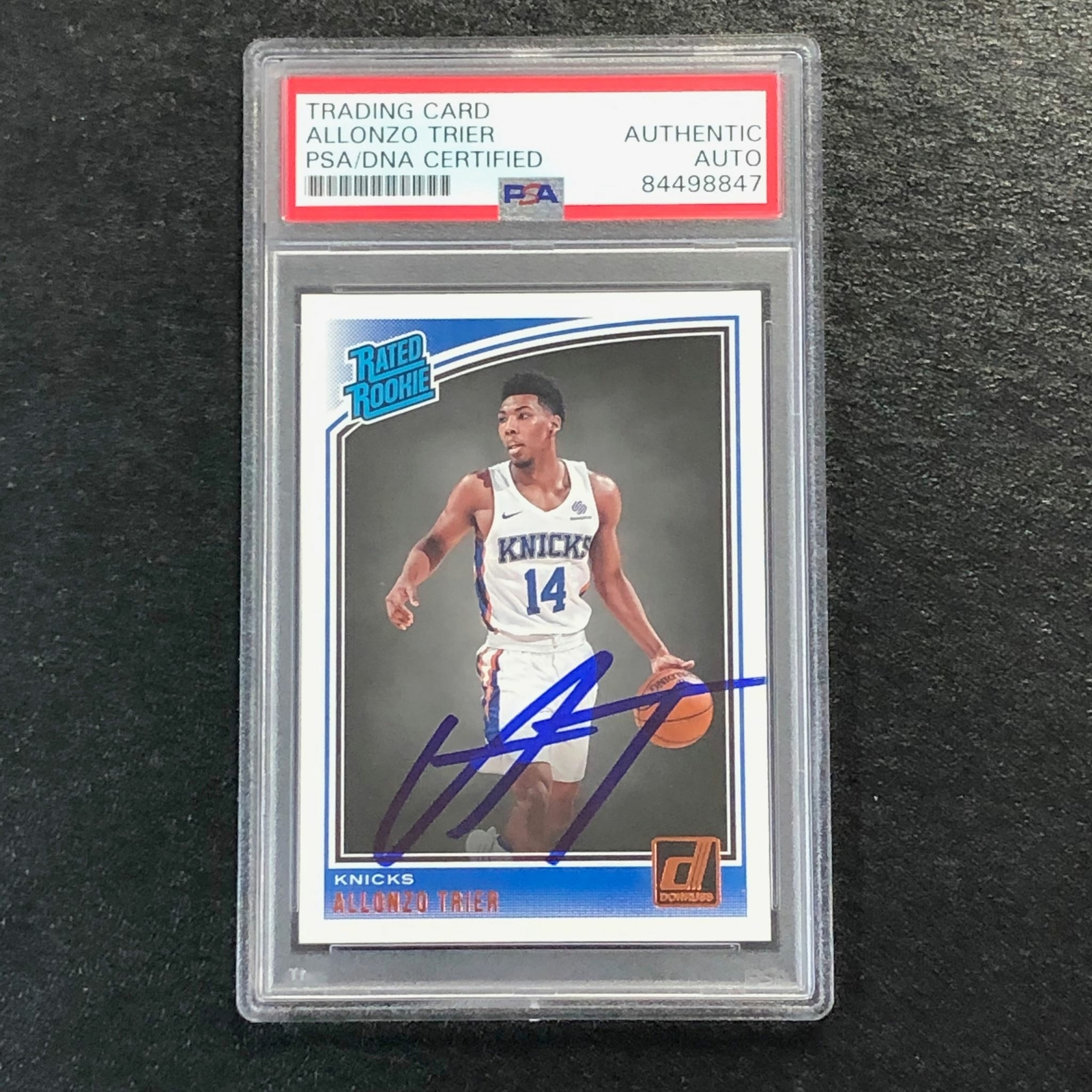 2018-19 Donruss Rated Rookie #175 Allonzo Trier Signed Card AUTO PSA Slabbed RC