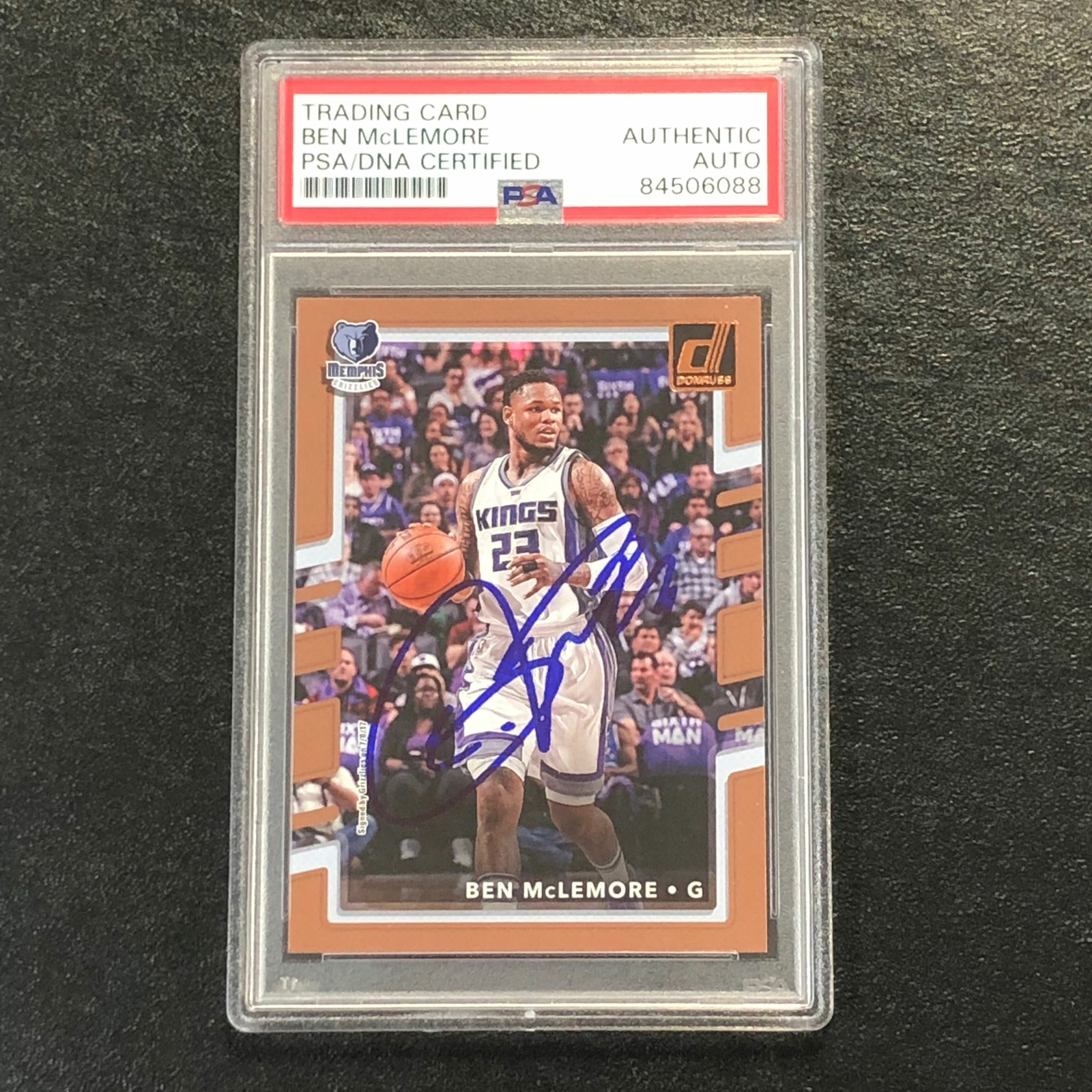2017-18 Donruss Basketball #74 Ben McLemore Signed Card AUTO PSA Slabbed Grizzli