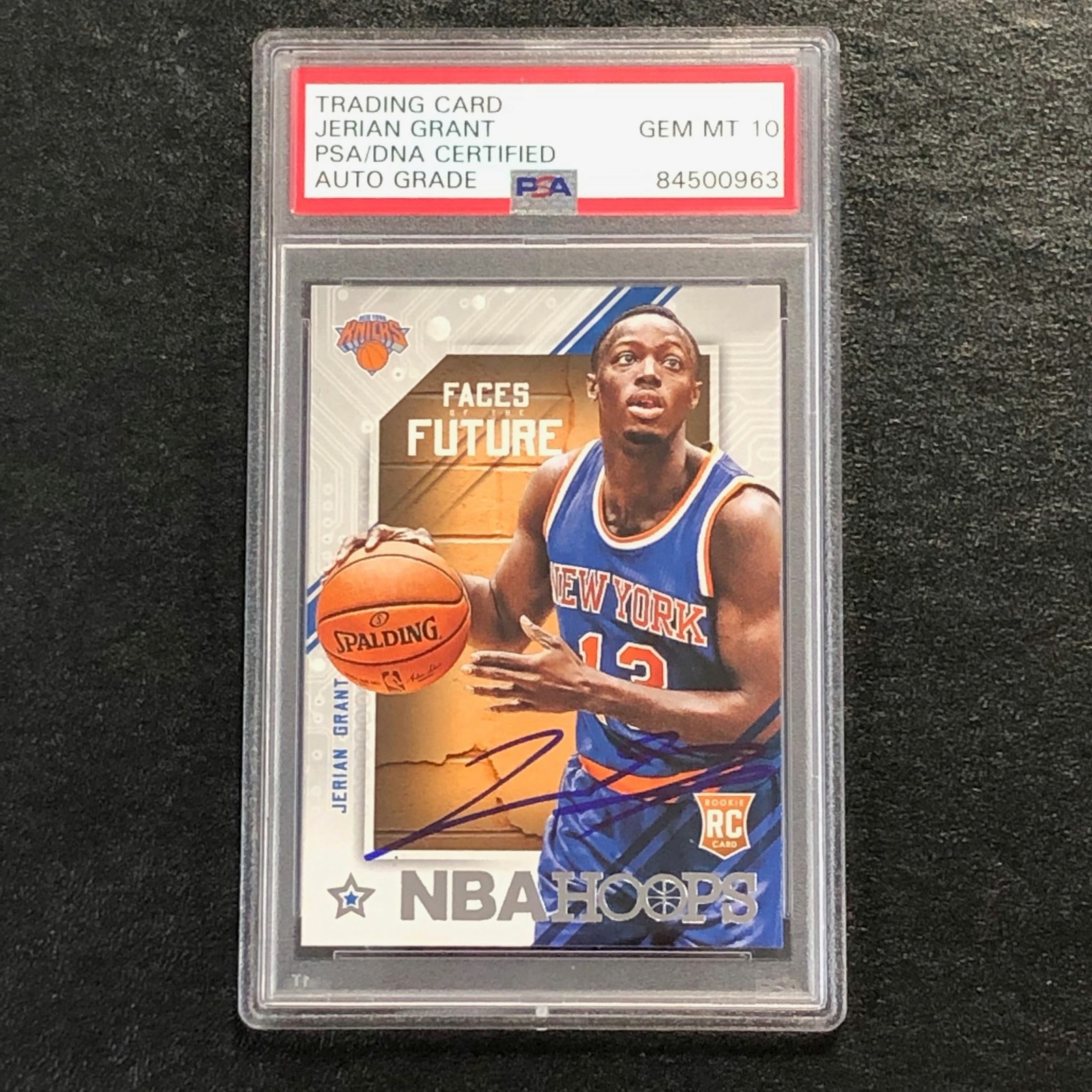 2015-16 NBA Hoops Faces of the Future #19 Jerian Grant Signed Card AUTO 10 PSA S