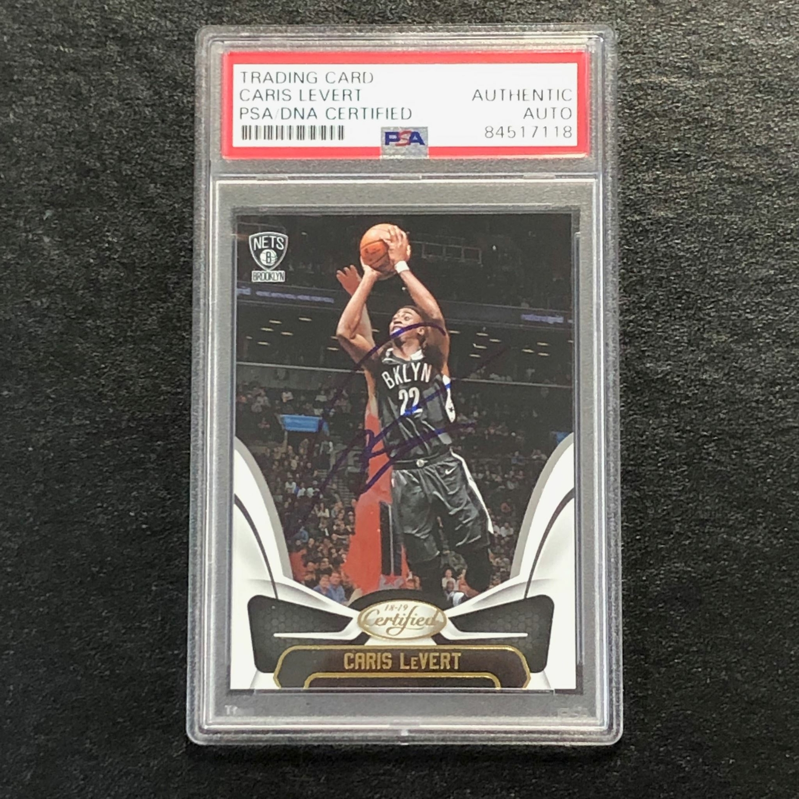 2018-19 Panini Certified #85 Caris LeVert Signed Card AUTO PSA Slabbed Nets
