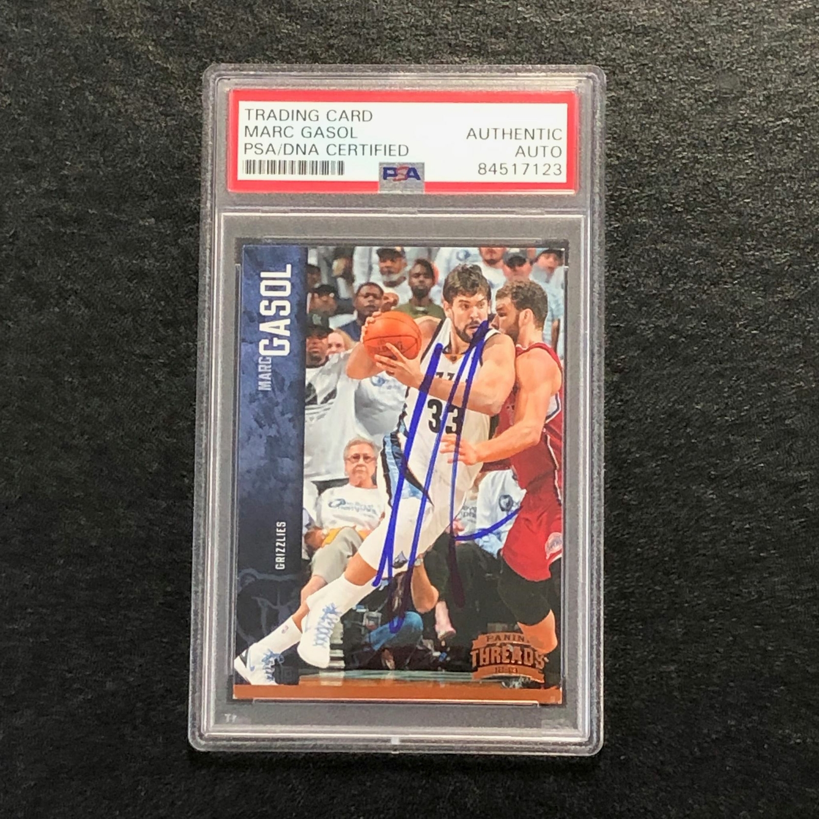 2012-13 Panini Threads #73 Marc Gasol Signed Card AUTO PSA Slabbed Grizzlies