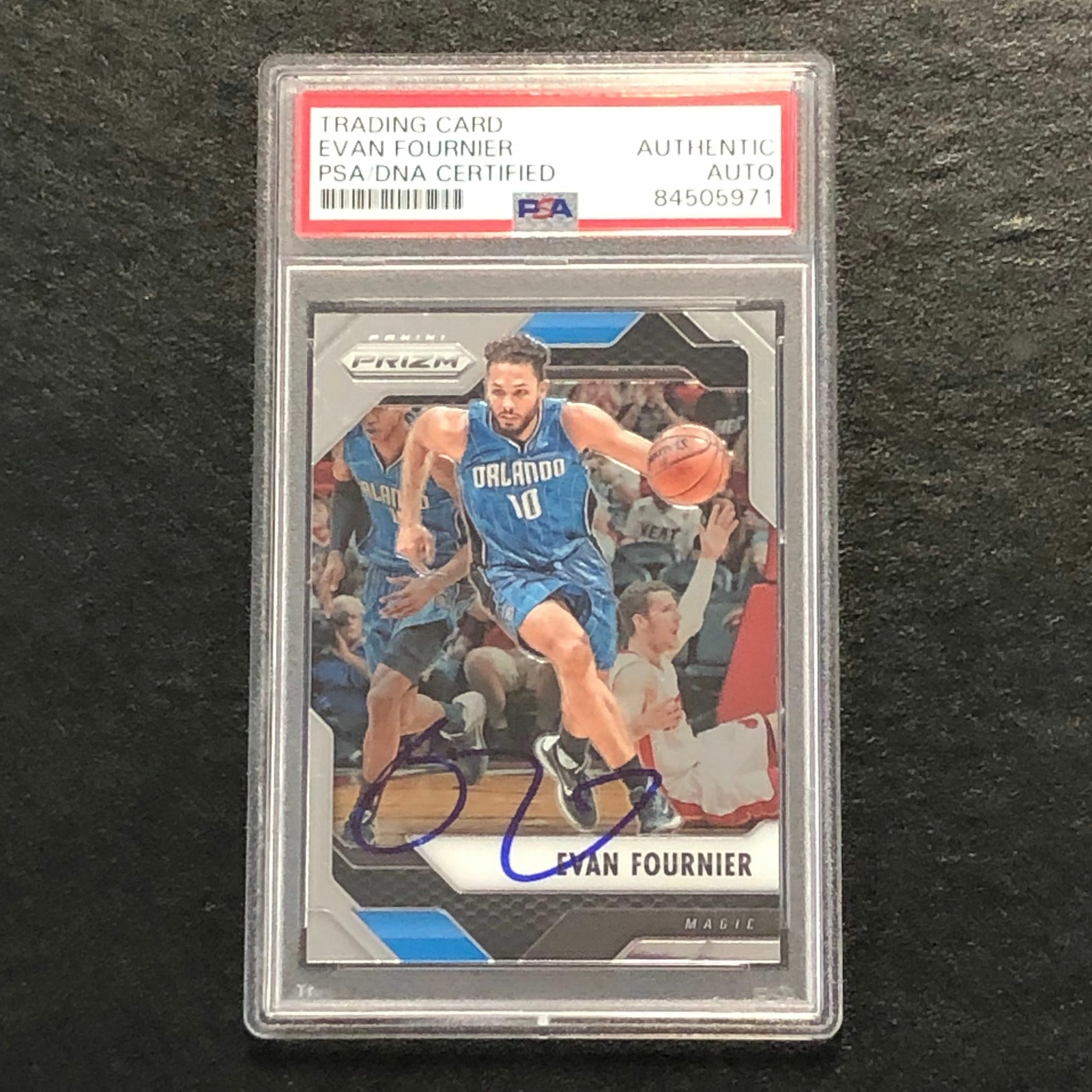 2016-17 Panini Prizm #144 Evan Fournier Signed Card AUTO PSA Slabbed Magic